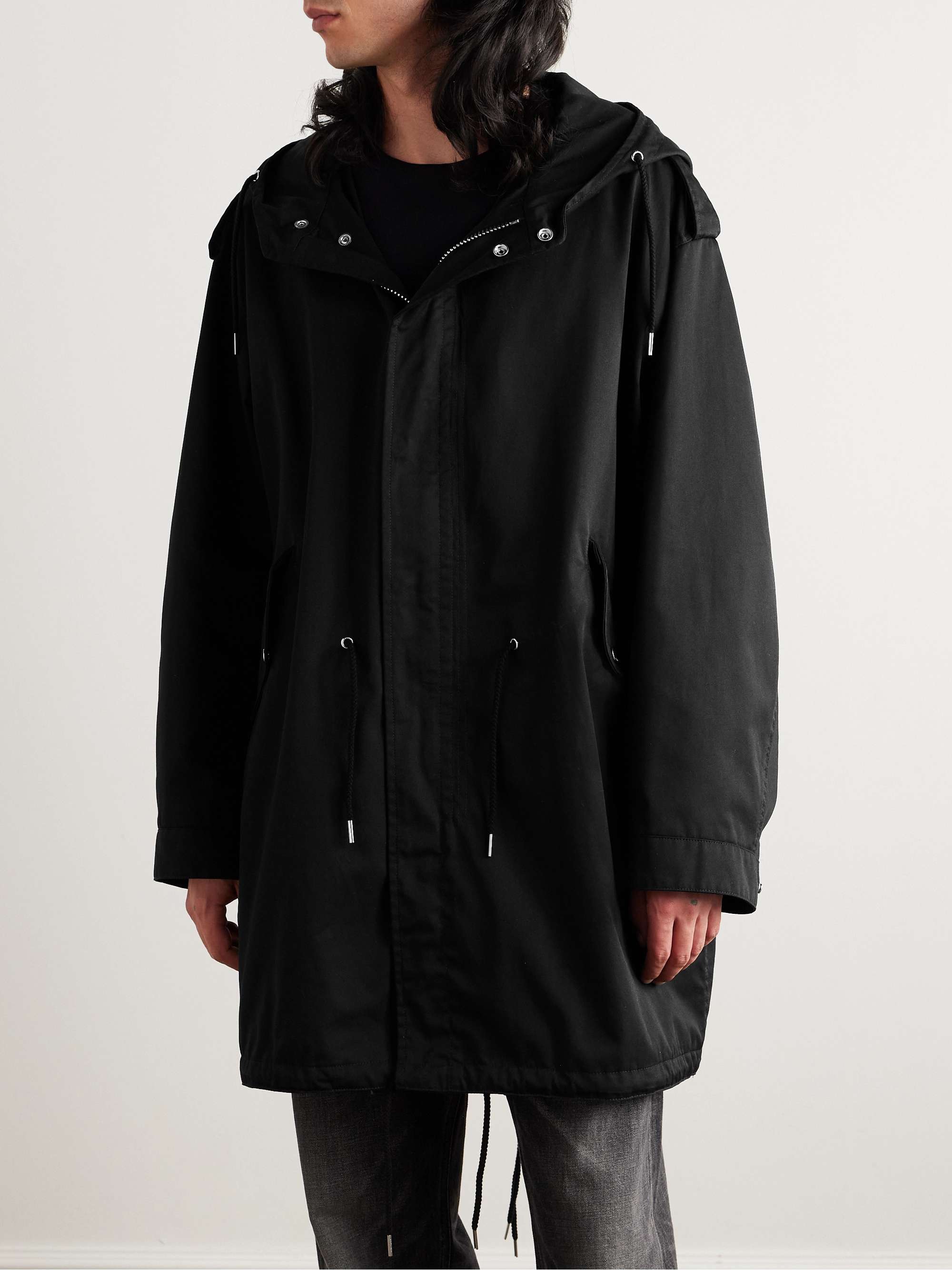 Logo-Print Twill Hooded Parka view