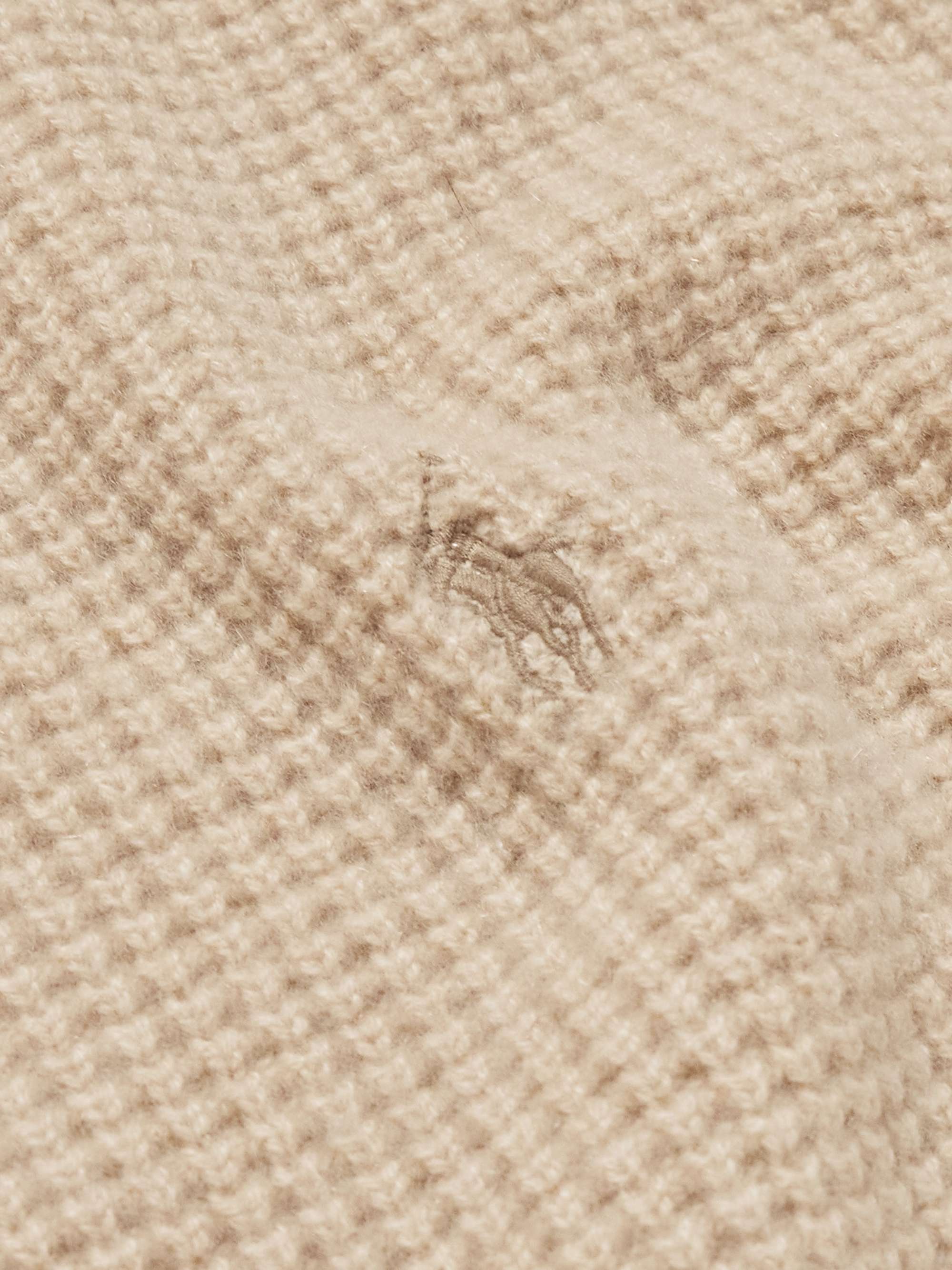 Logo-Embroidered Waffle-Knit Wool and Alpaca-Blend Sweater view