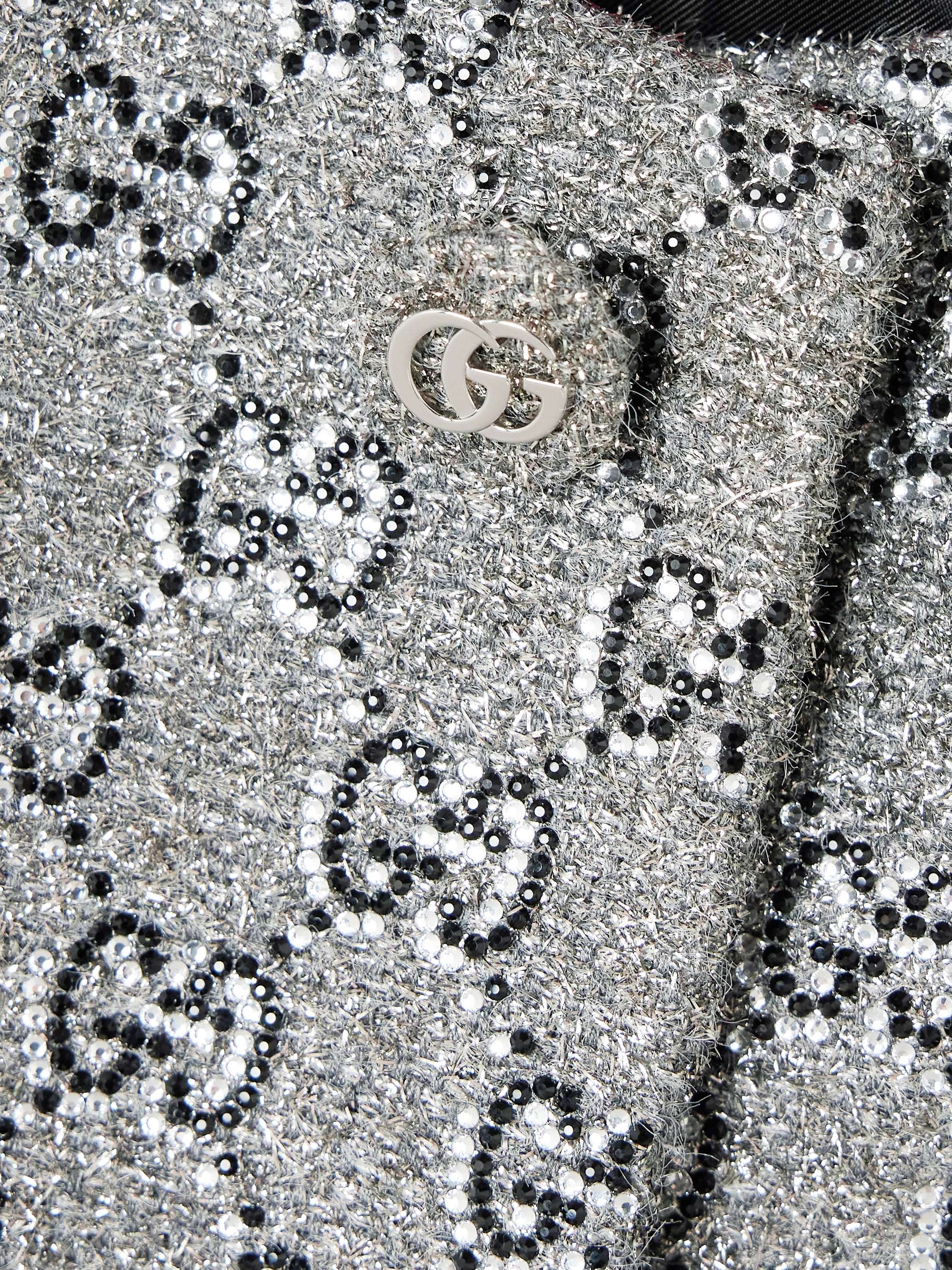 Crystal-embellished metallic tweed jacket view
