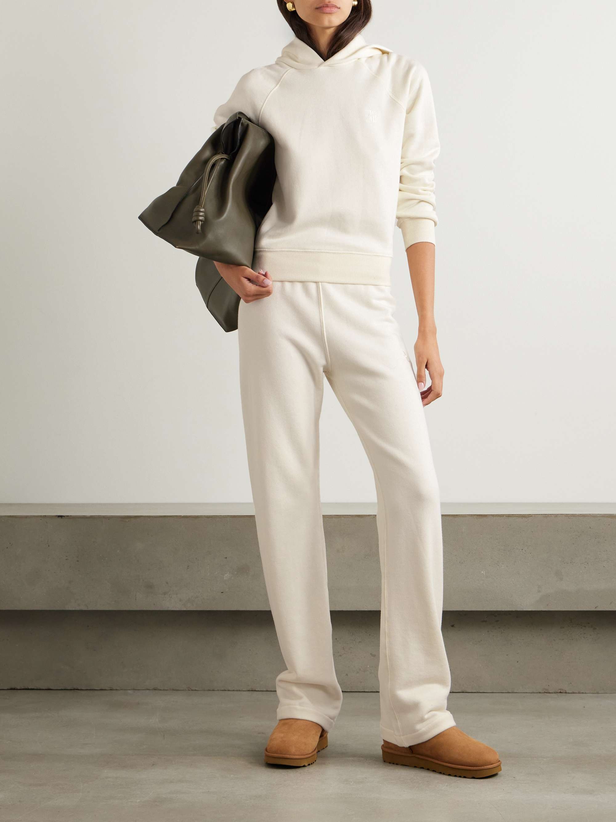 Embroidered cotton and modal-blend hoodie view