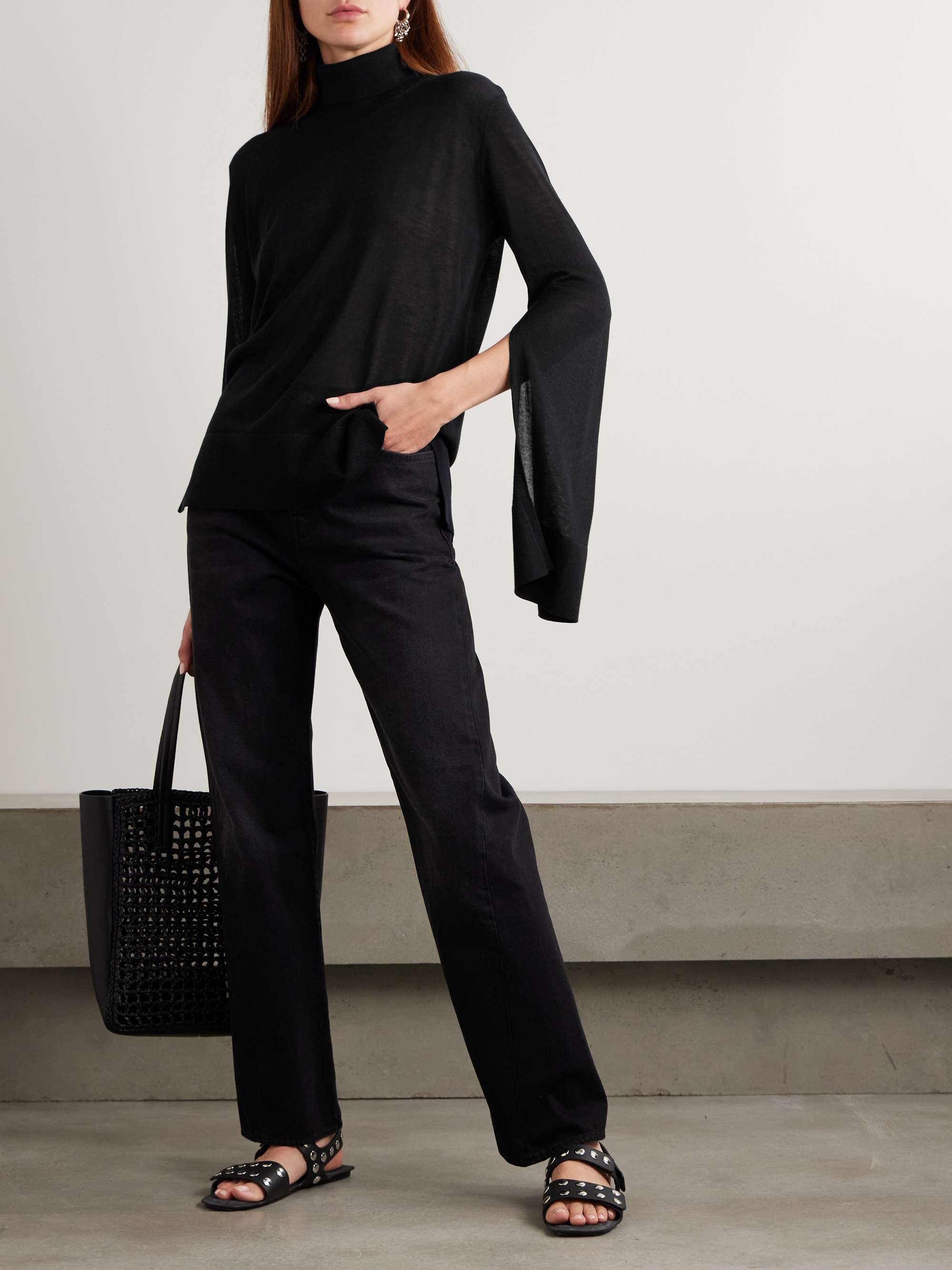 Lyocell-blend turtleneck sweater view