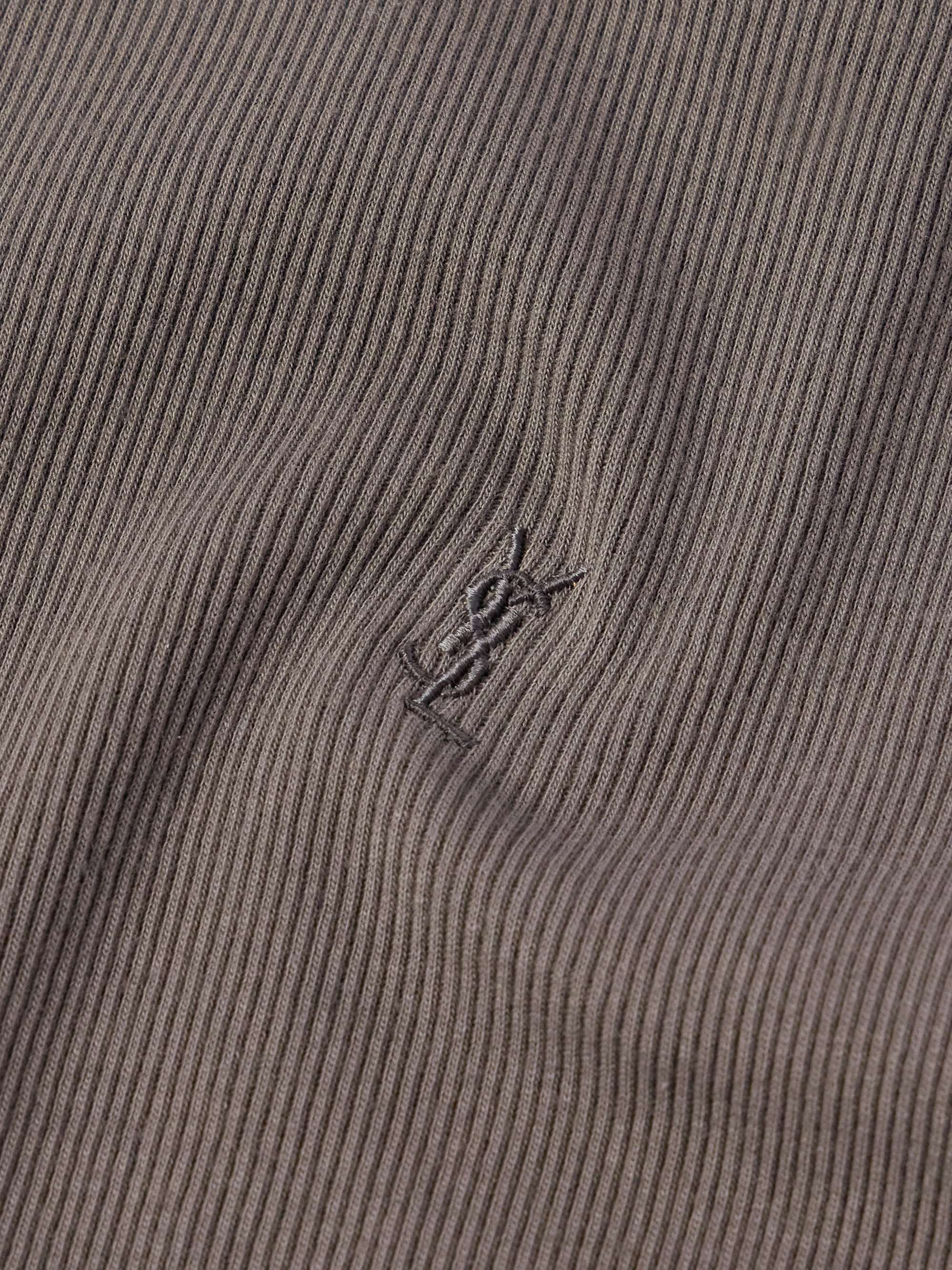 Logo-Embroidered Ribbed Cotton Tank Top view