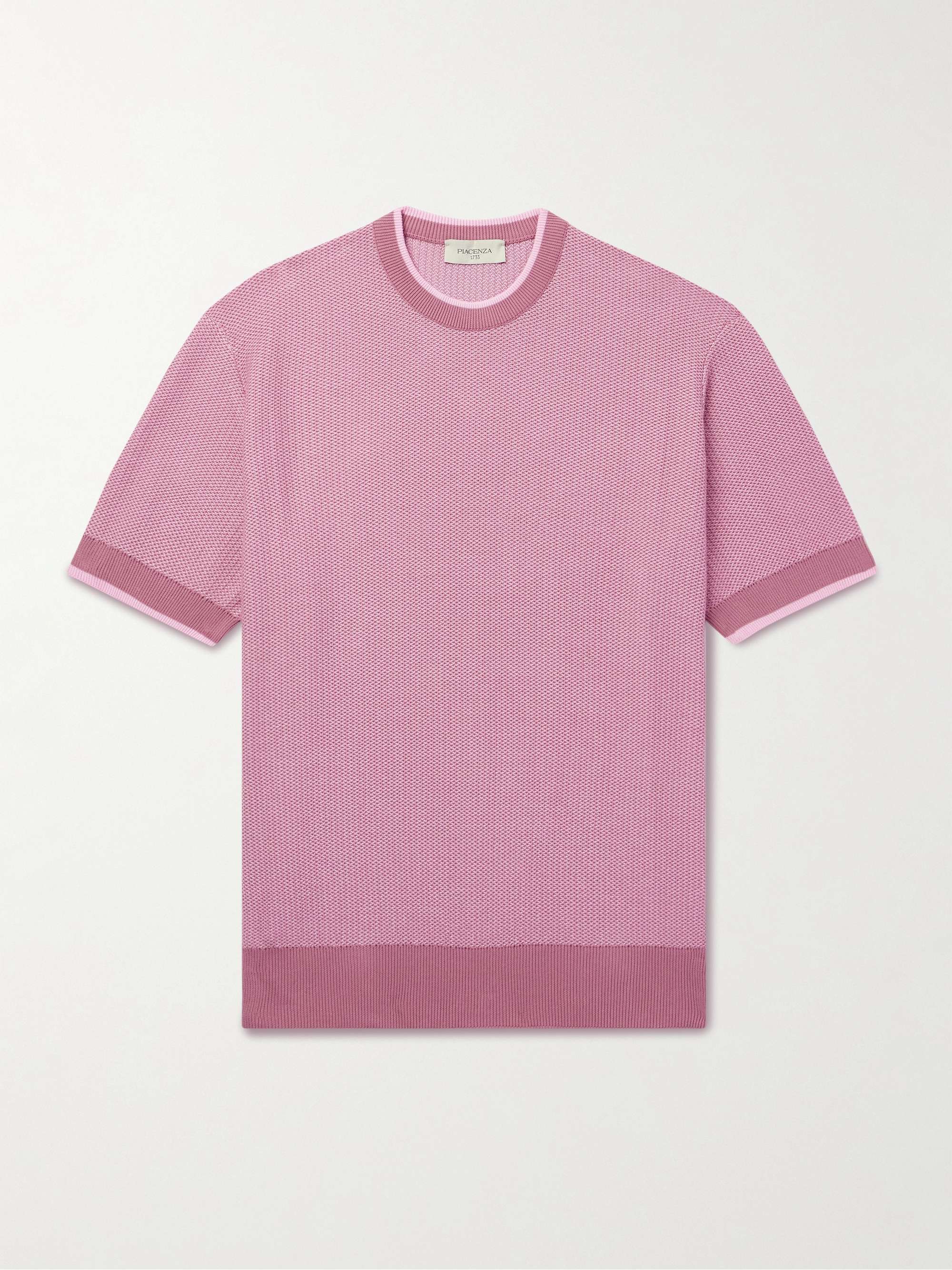 Waffle-Knit Cotton T-Shirt view