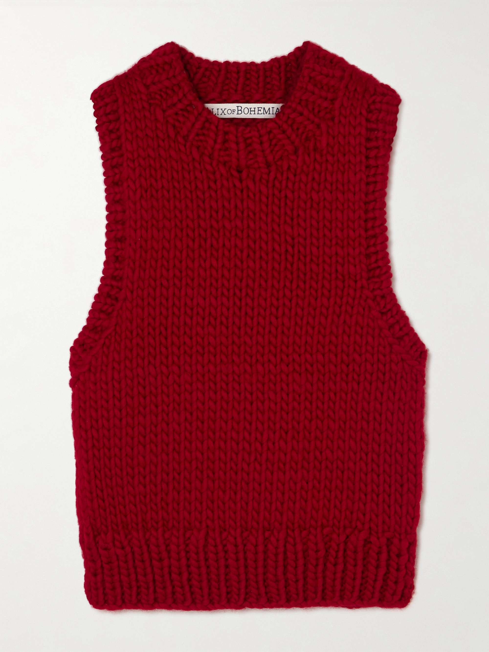 Quentin Cardinal merino wool vest view