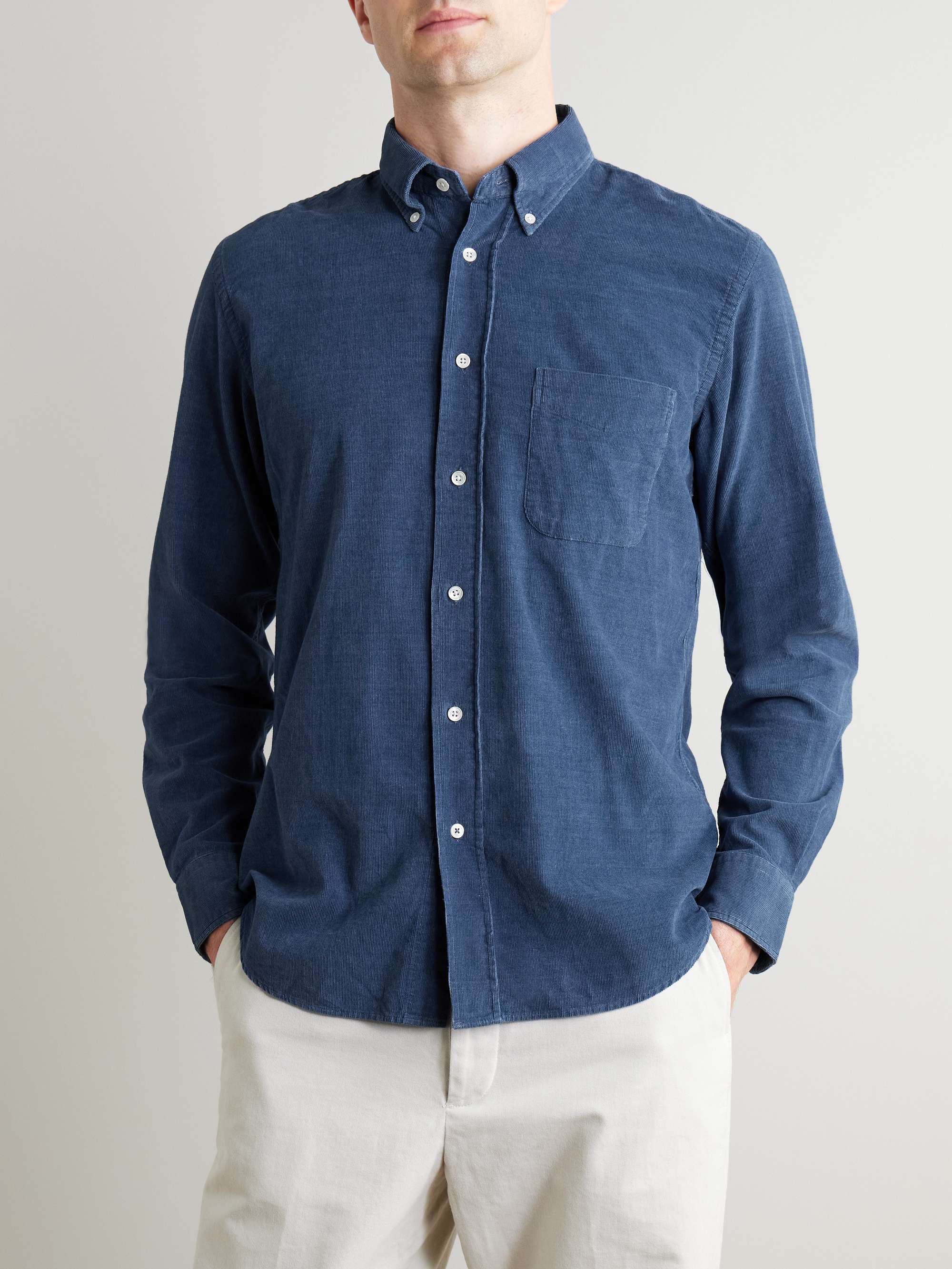 Pitt Button-Down Collar Cotton-Corduroy Shirt view