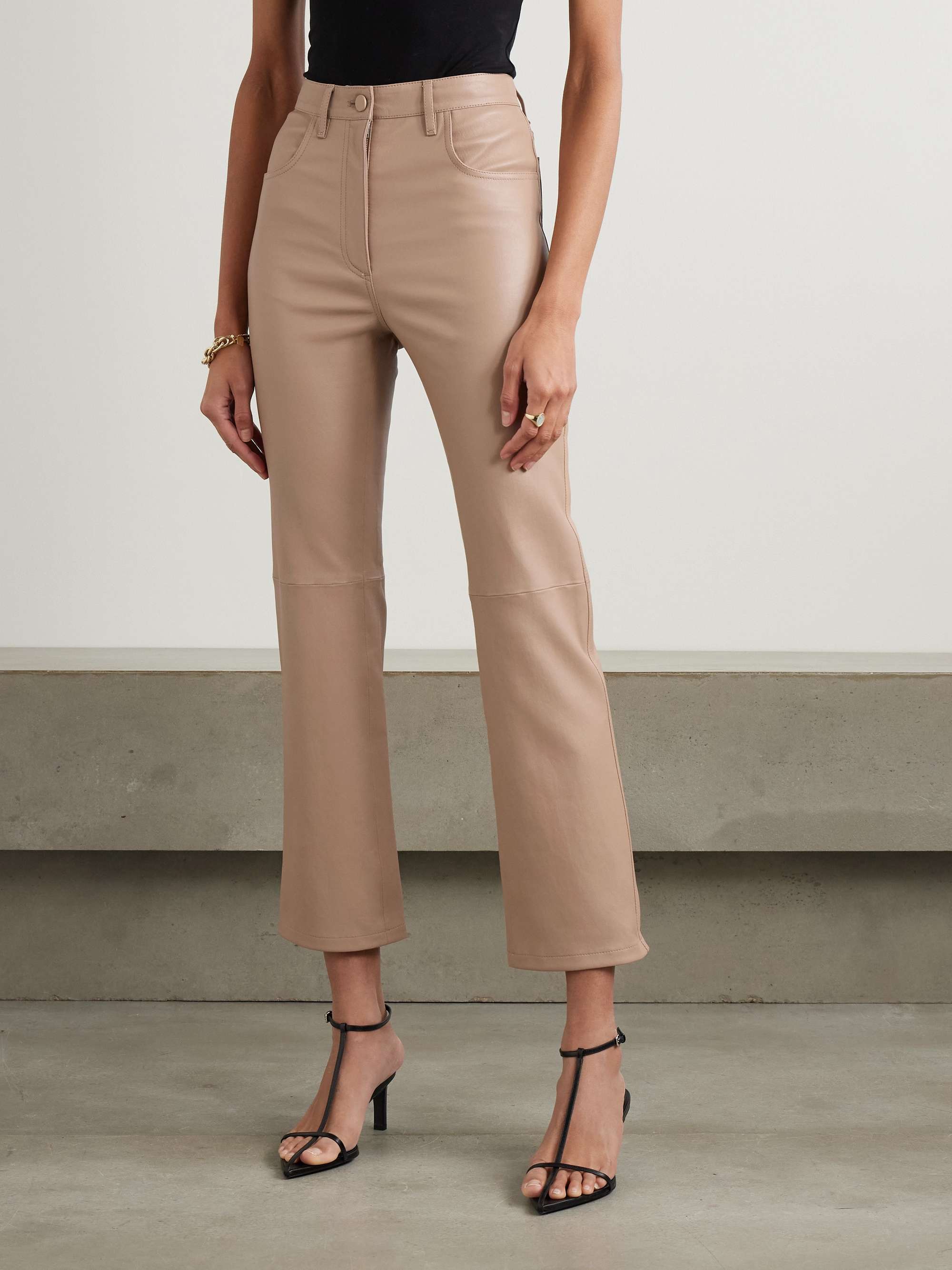 Duke cropped leather straight-leg pants view