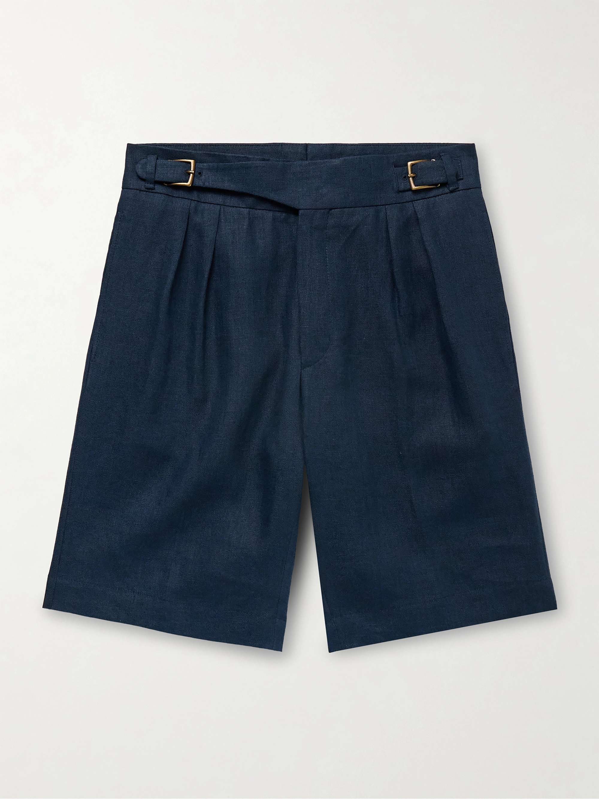 Gurkha Straight-Leg Pleated Linen Shorts view