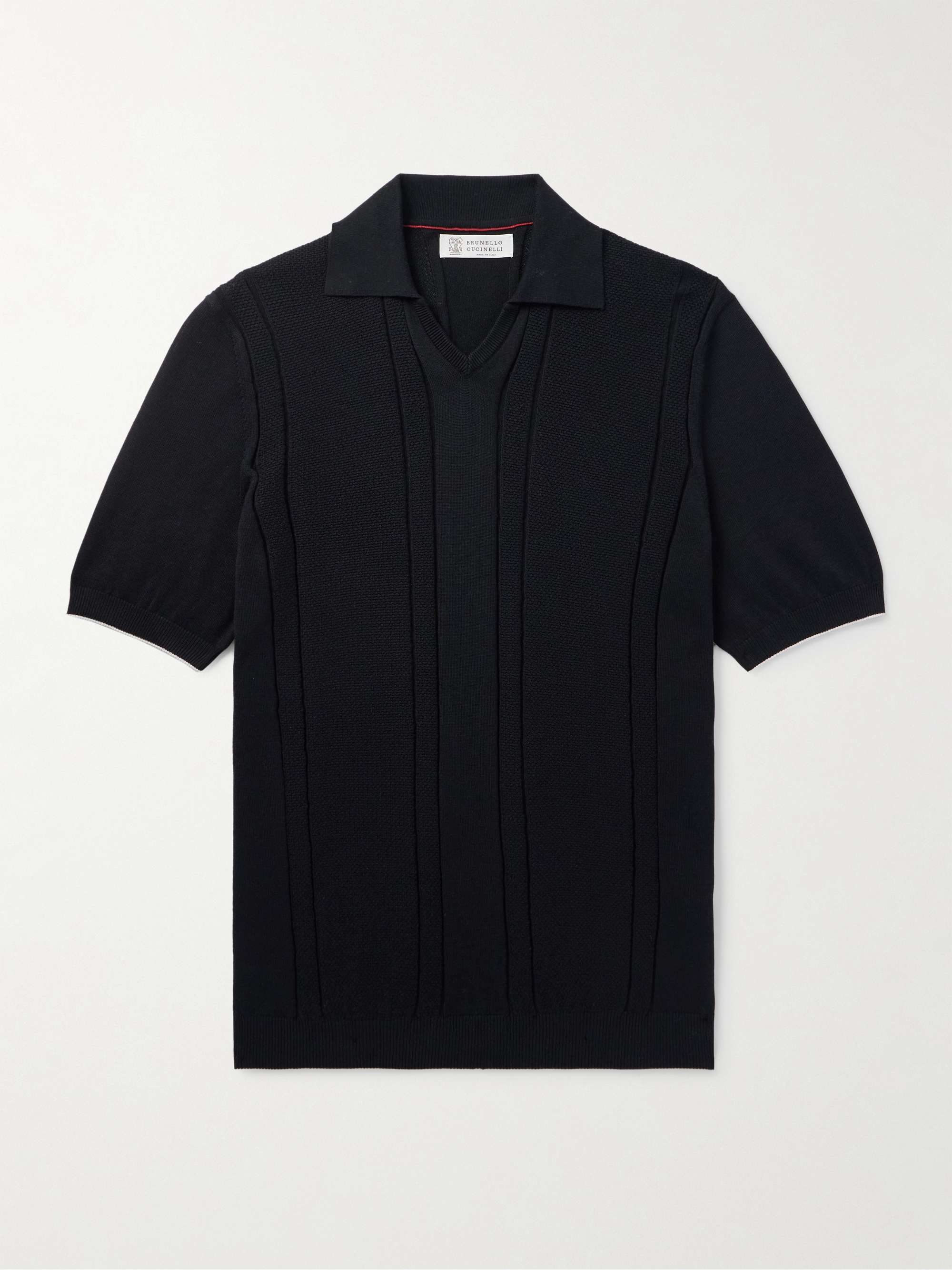 Honeycomb-Knit Cotton Polo Shirt view