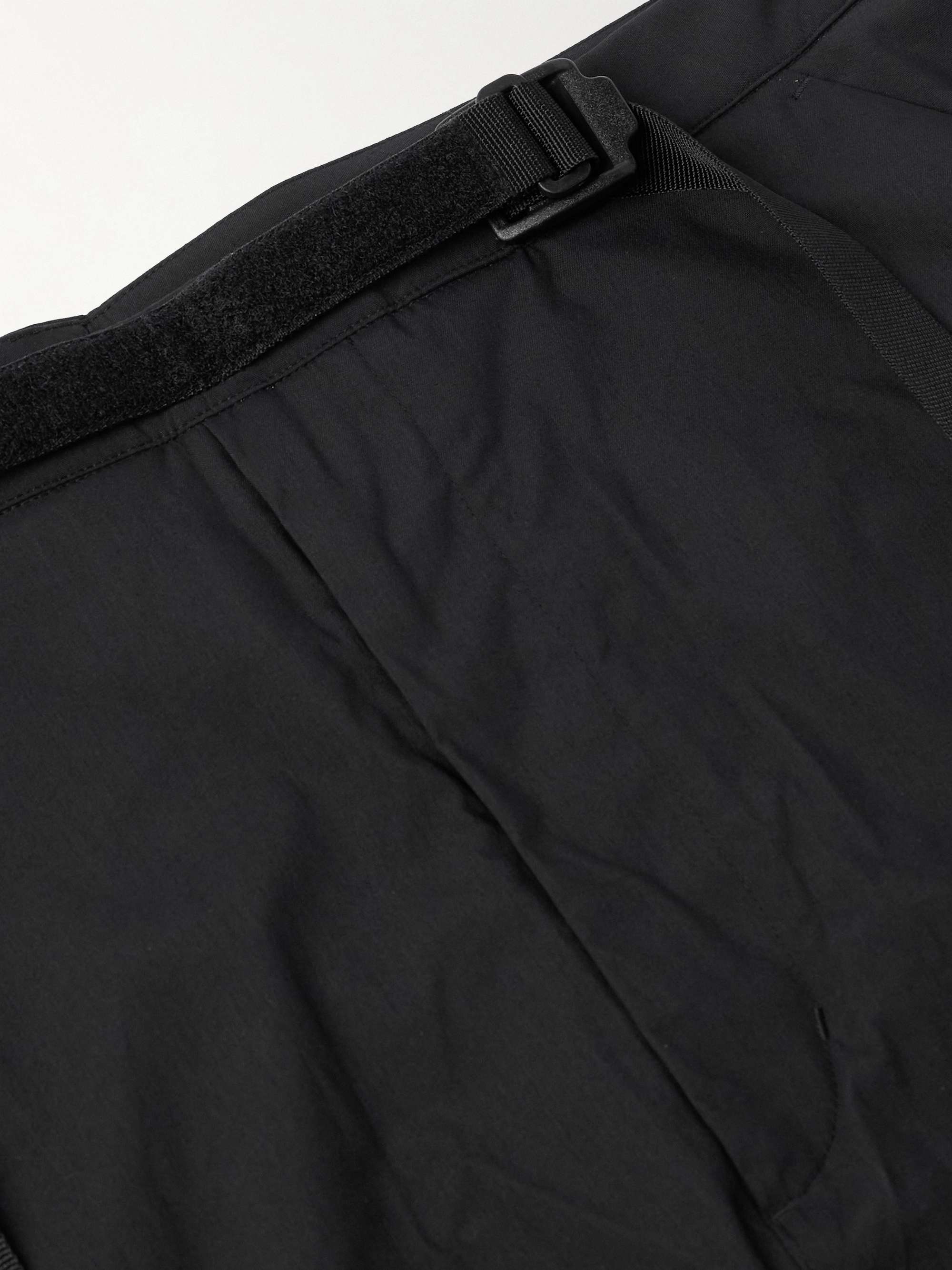 P30BL Wide-Leg Belted Layered Encapsulated Nylon Cargo Trousers view