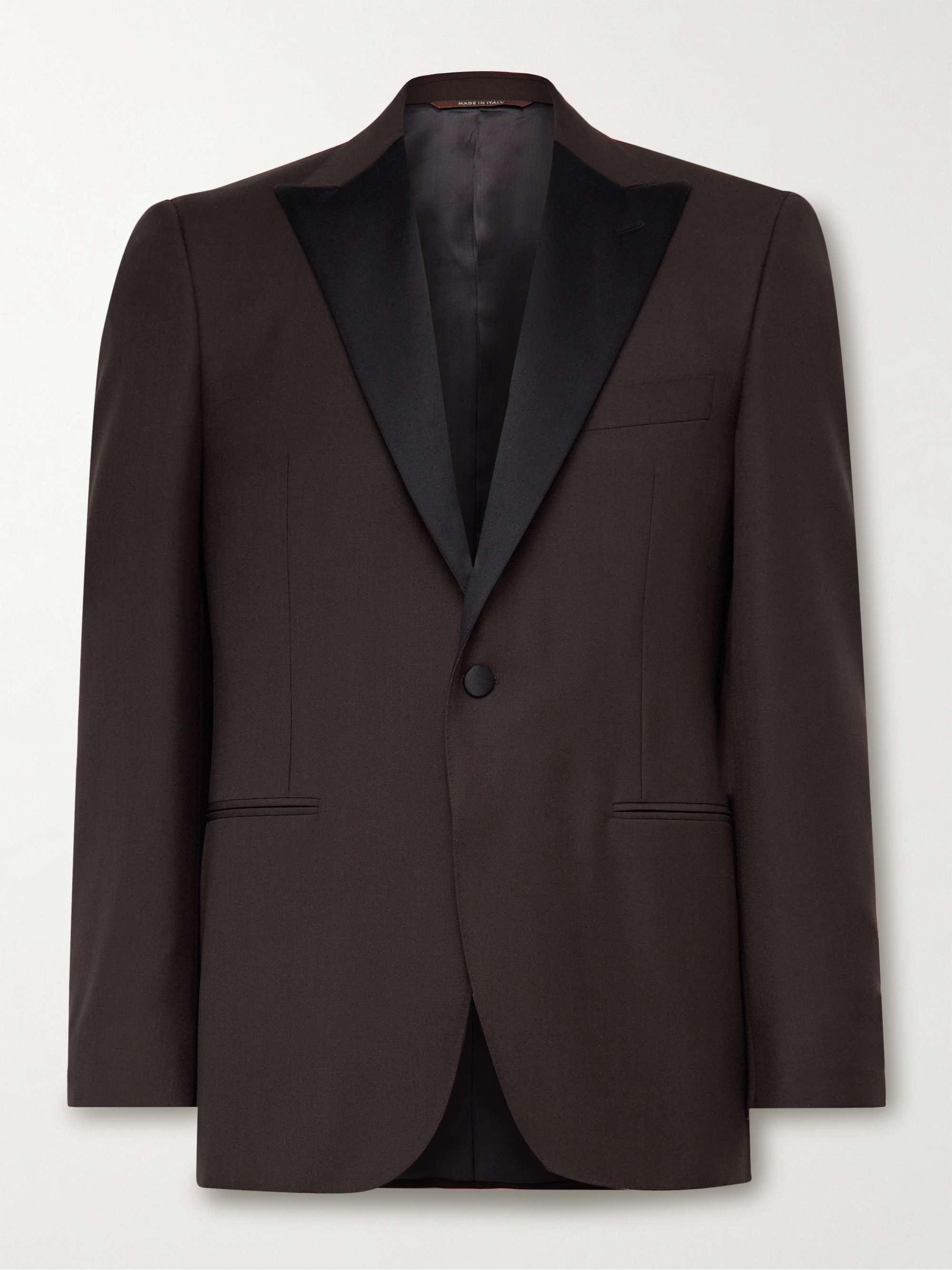 Slim-Fit Satin-Trimmed Wool Tuxedo Jacket view