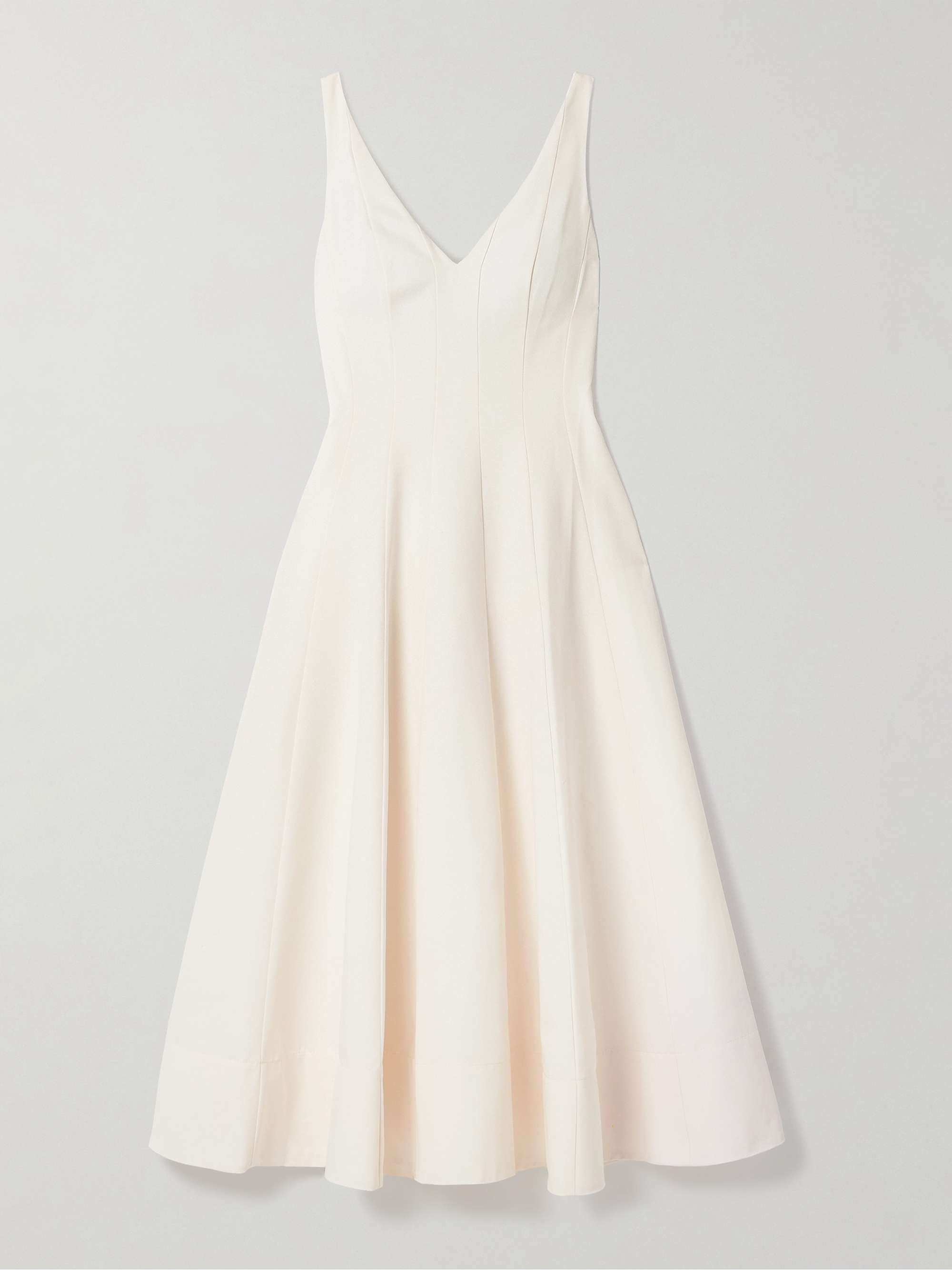 Marieta paneled cotton-blend faille midi dress view