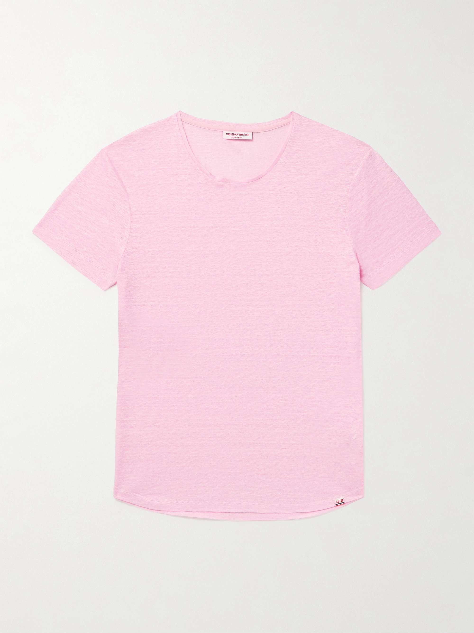 Slim-Fit Linen-Jersey T-Shirt view