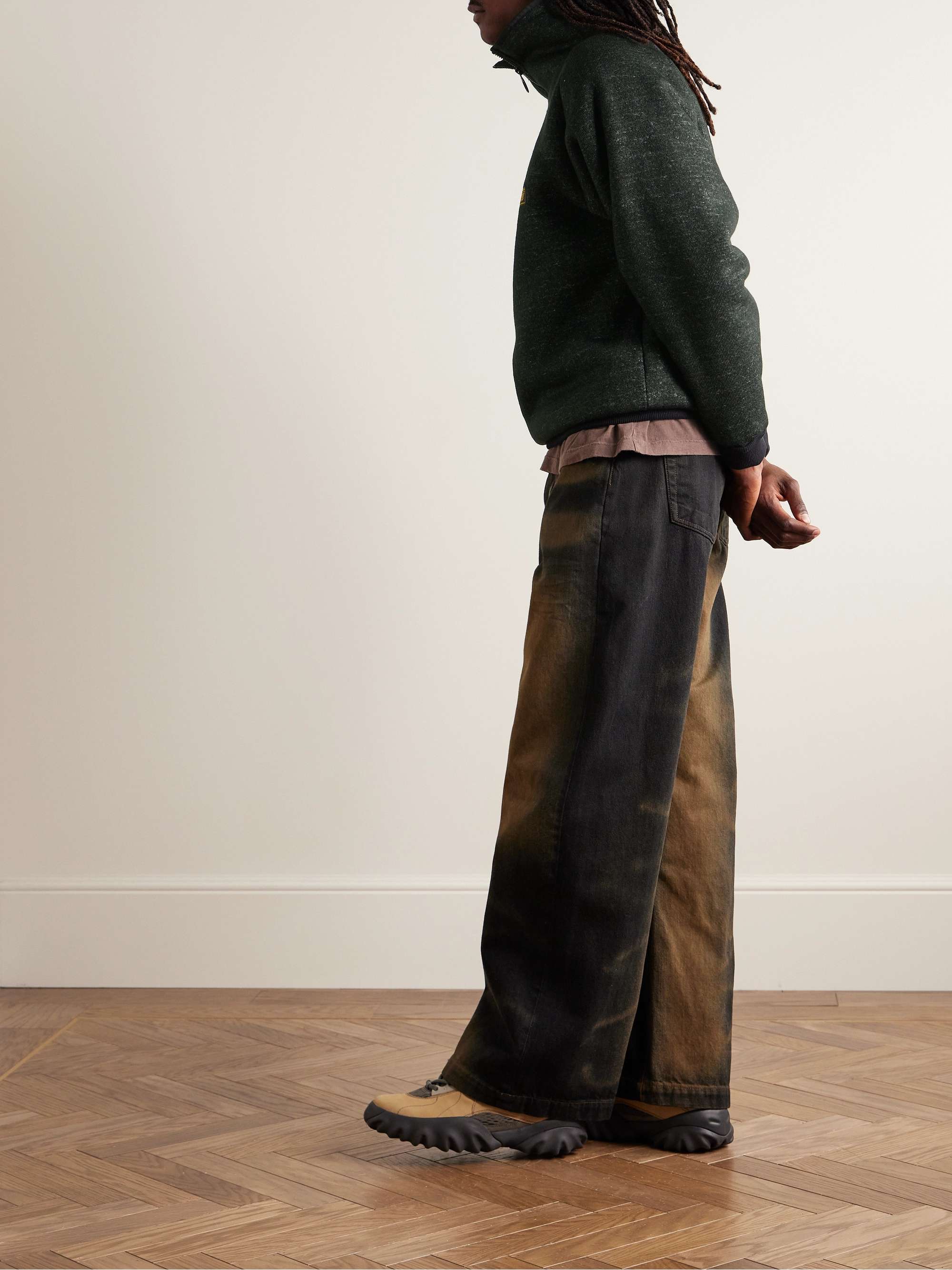 Alpine Logo-Appliquéd Fleece-Lined Knitted Half-Zip Sweatshirt view