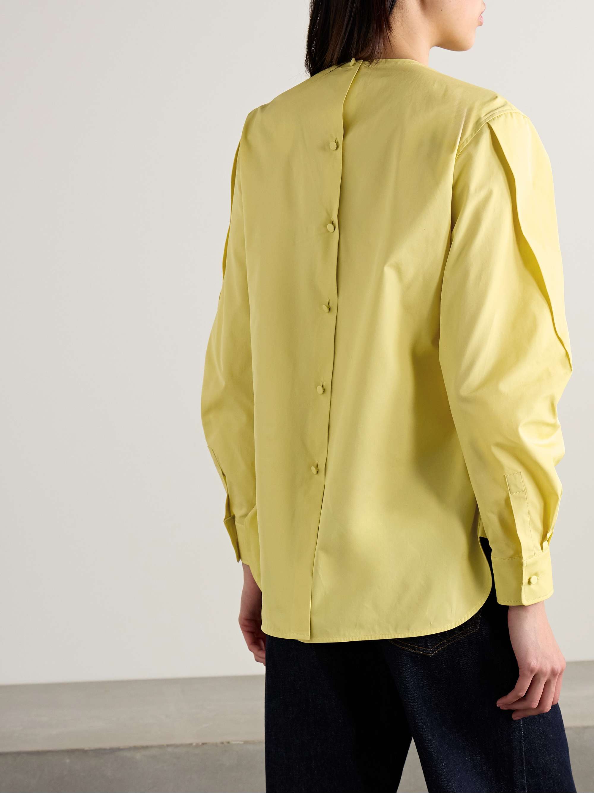 Olinto pleated cotton-poplin blouse view