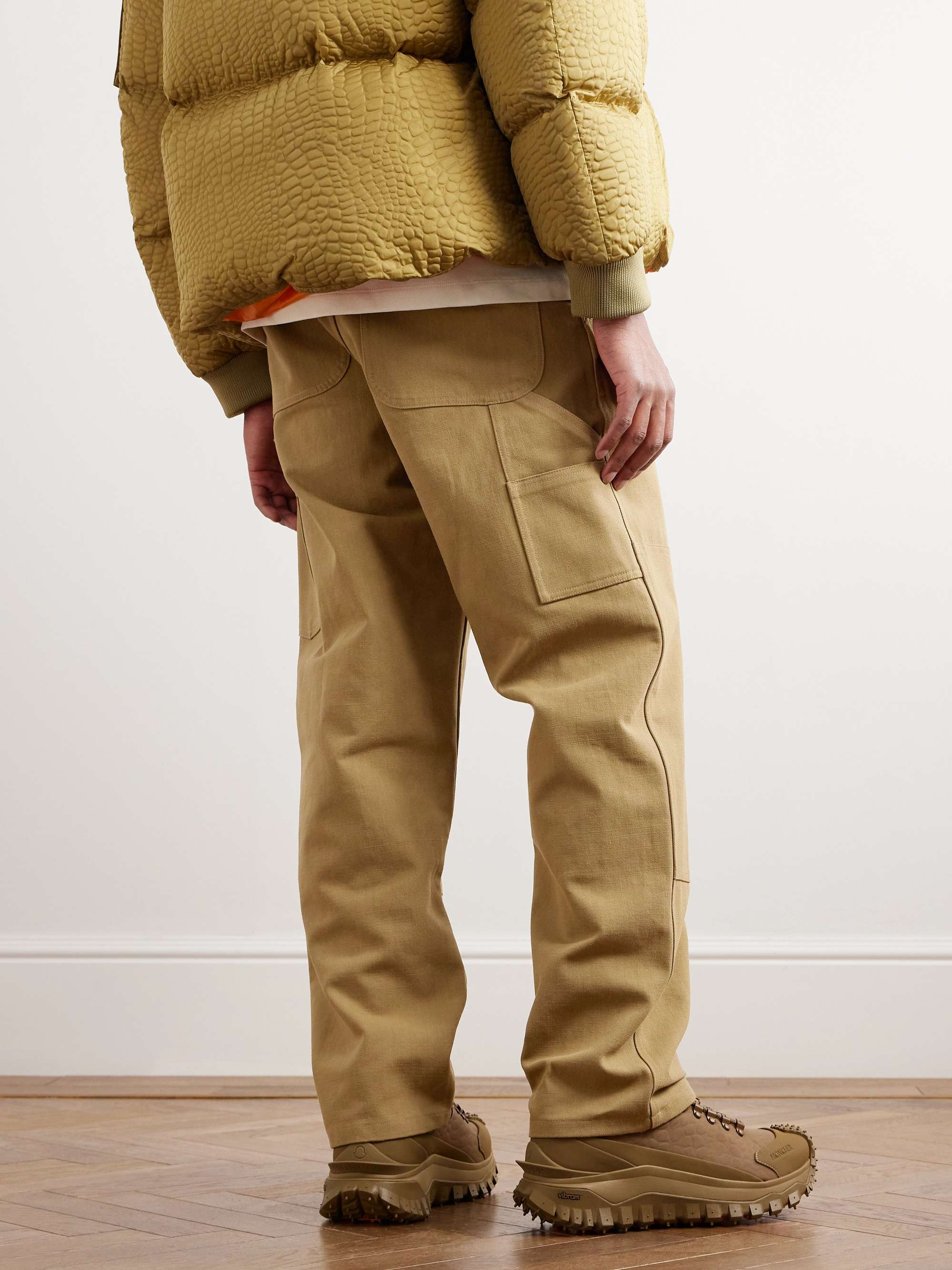 + Roc Nation by Jay-Z Straight-Leg Logo-Embroidered Panelled Washed Cotton-Canvas Trousers view