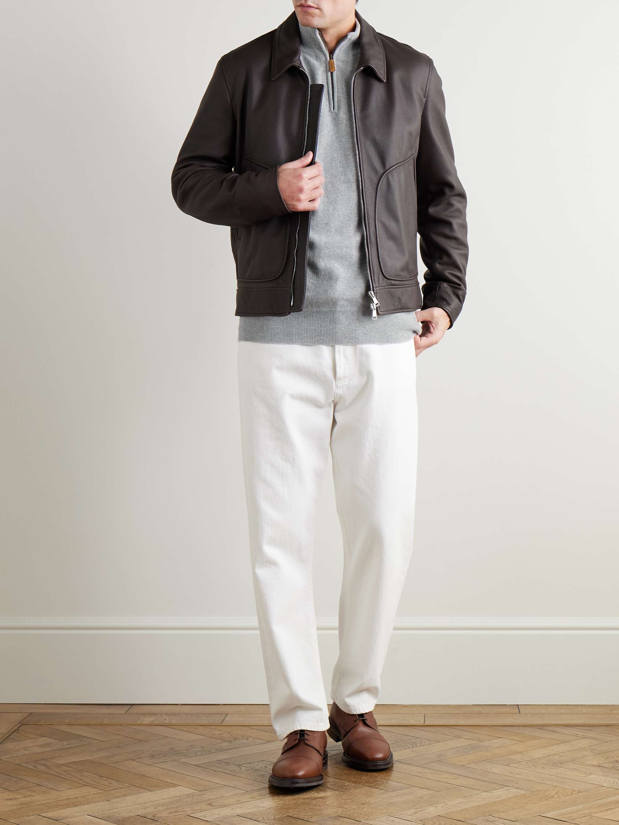 Wade Merino Wool and Cashmere-Blend Half-Zip Sweater view