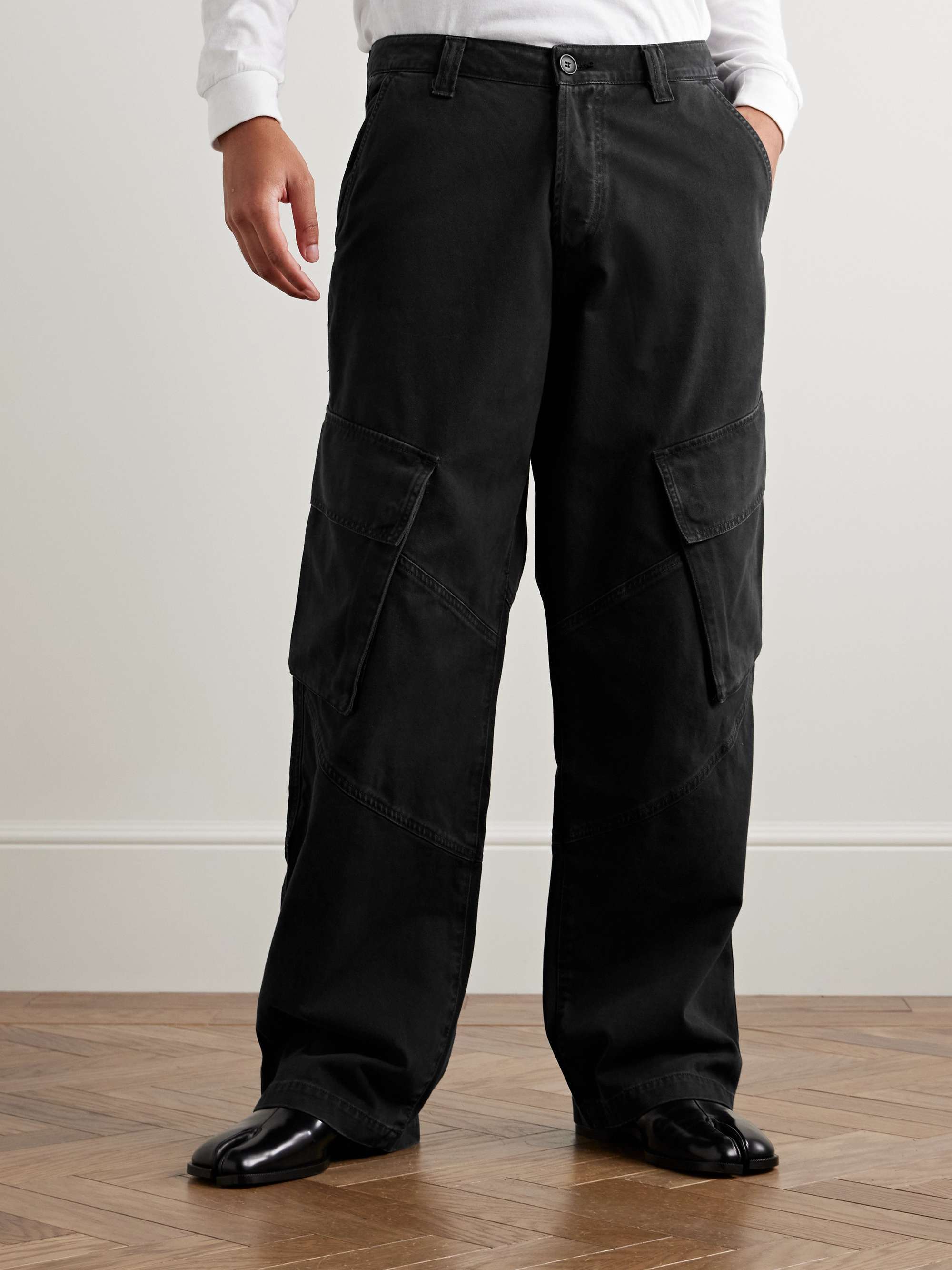 Wilson Wide-Leg Cotton-Twill Cargo Trousers view
