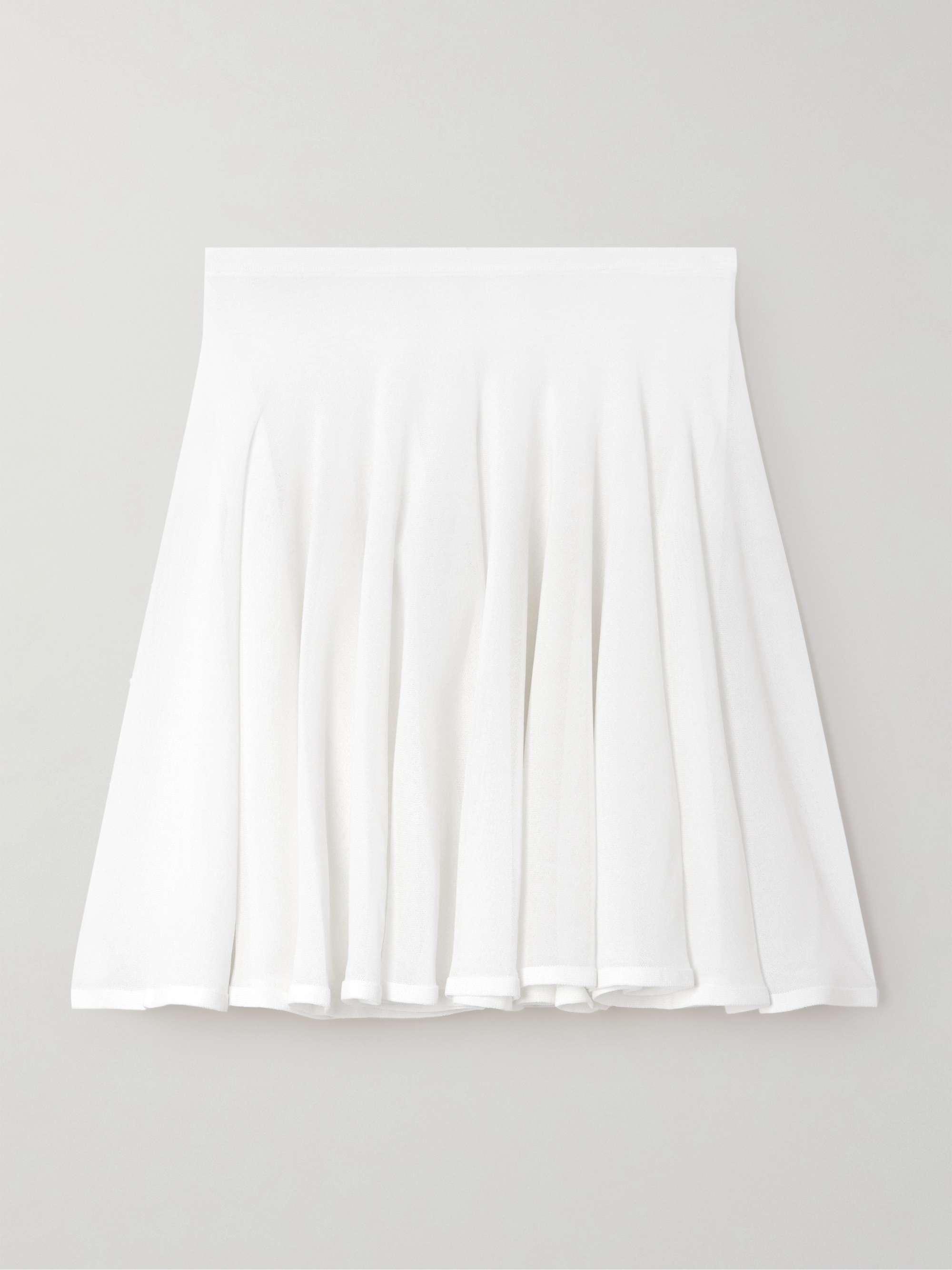 Pleated jersey mini skirt view
