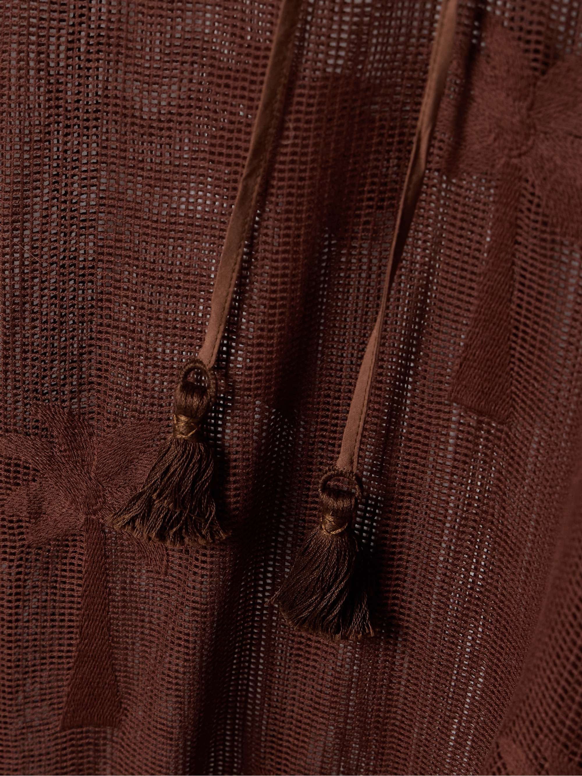 Embroidered cotton-mesh coverup view