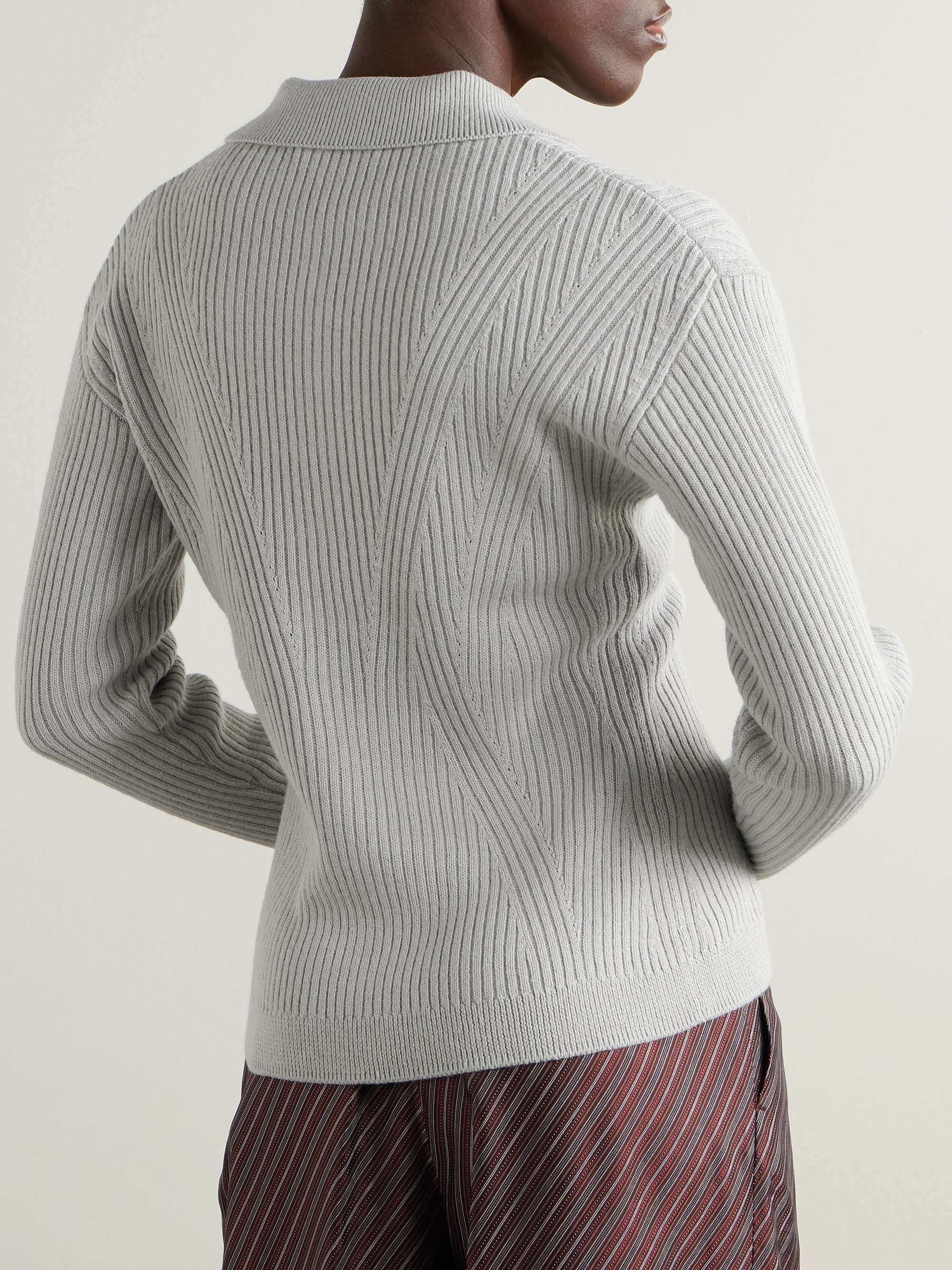 Ribbed-knit wool-blend cardigan view