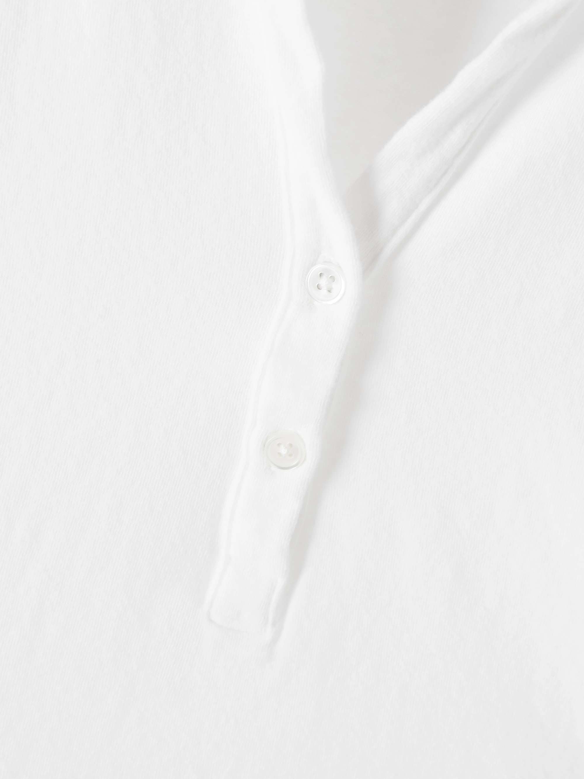 Cropped cotton-blend terry polo shirt view