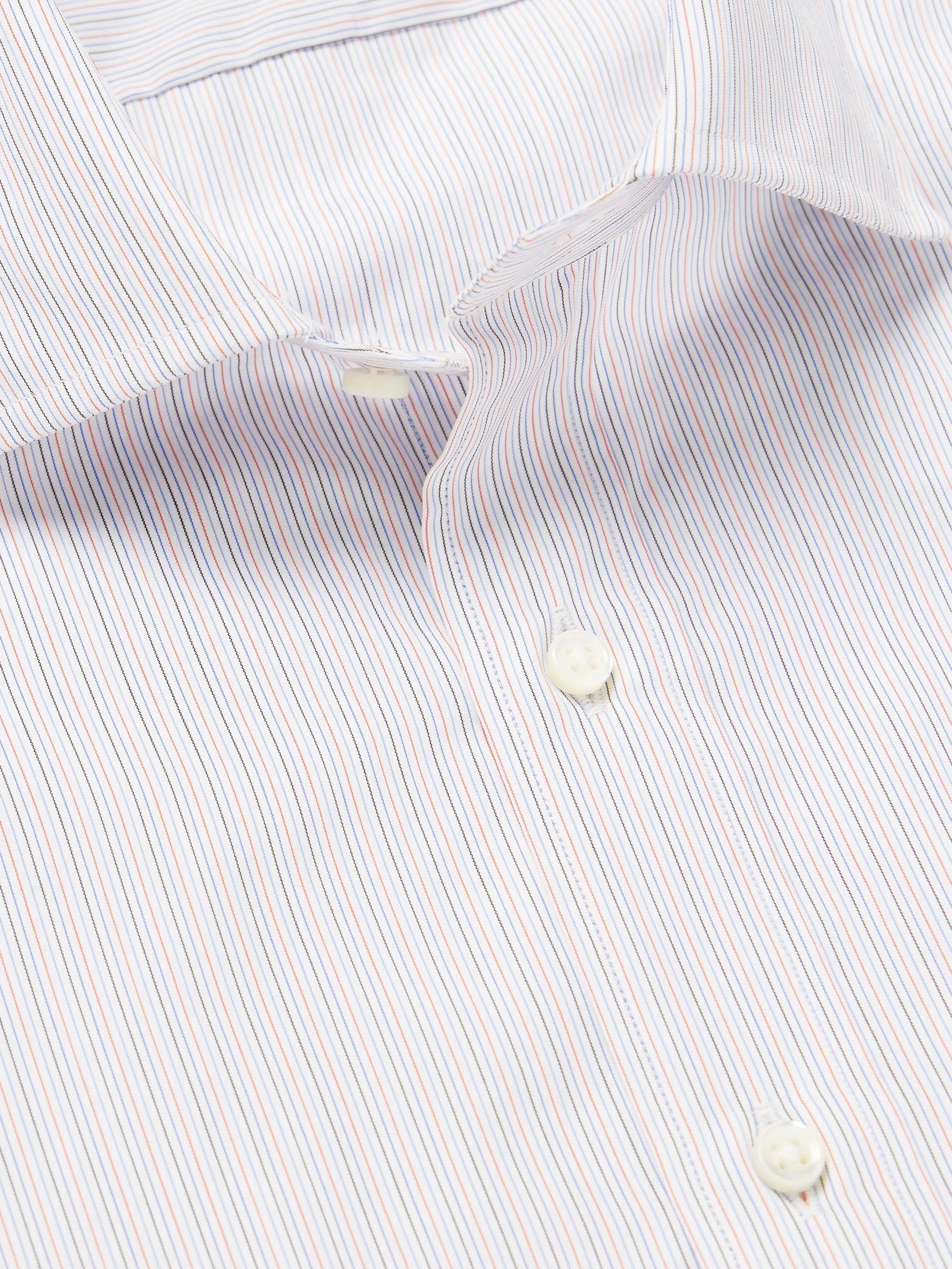 Slim-Fit Striped Cotton-Poplin Shirt view