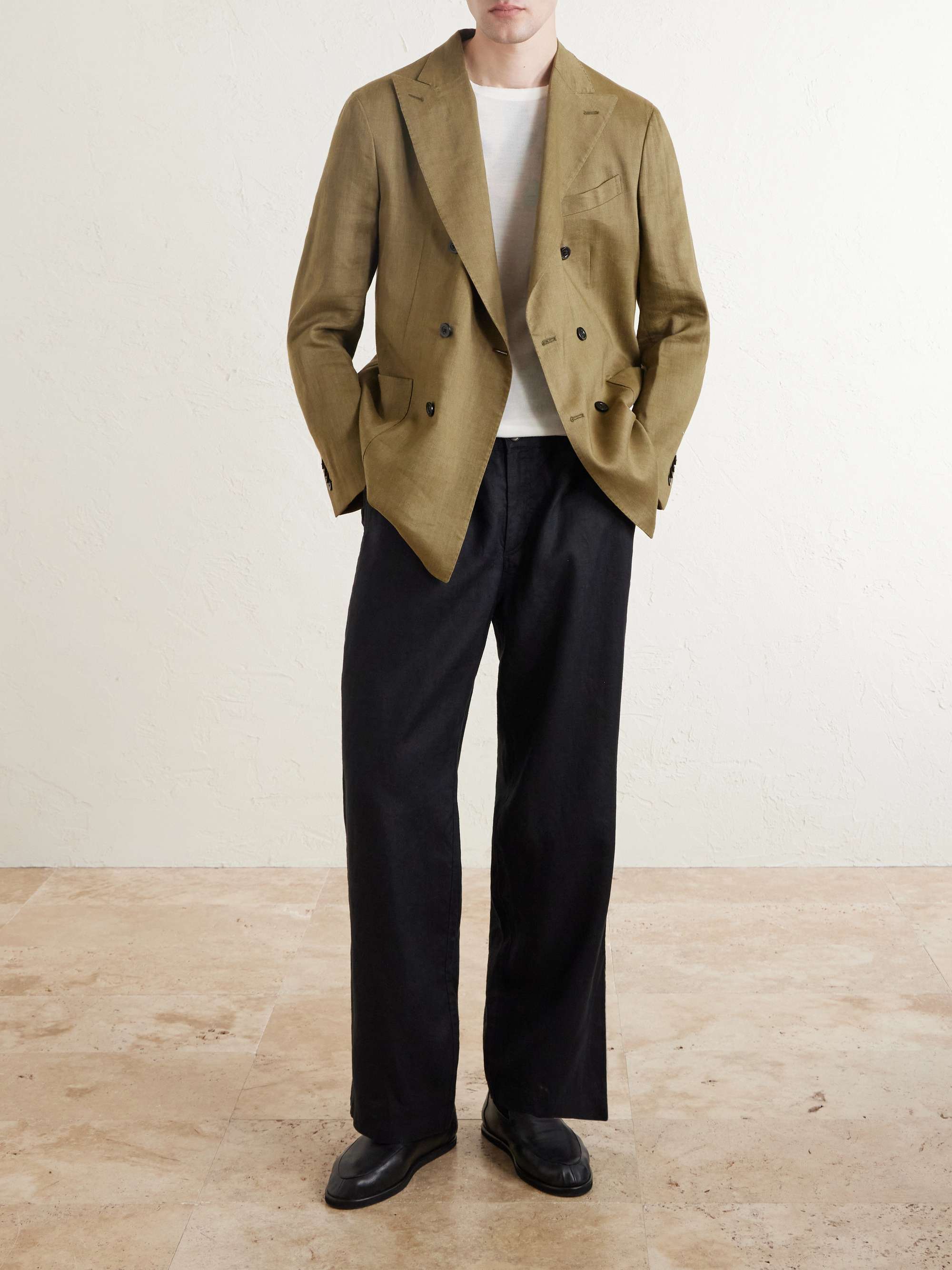 Arthur Wide-Leg Linen Drawstring Trousers view