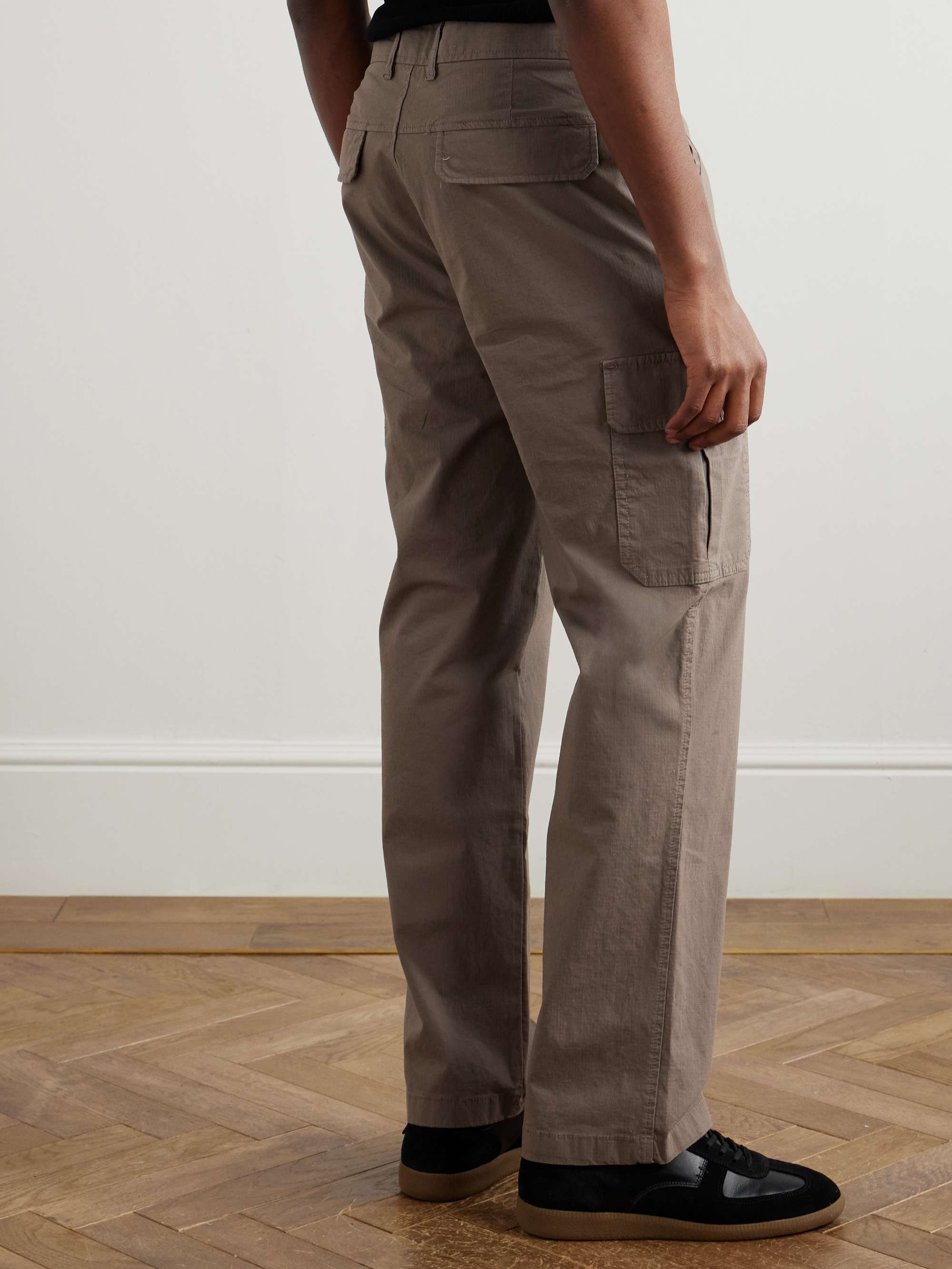 Edward Straight-Leg Organic Cotton-Blend Ripstop Cargo Trousers view