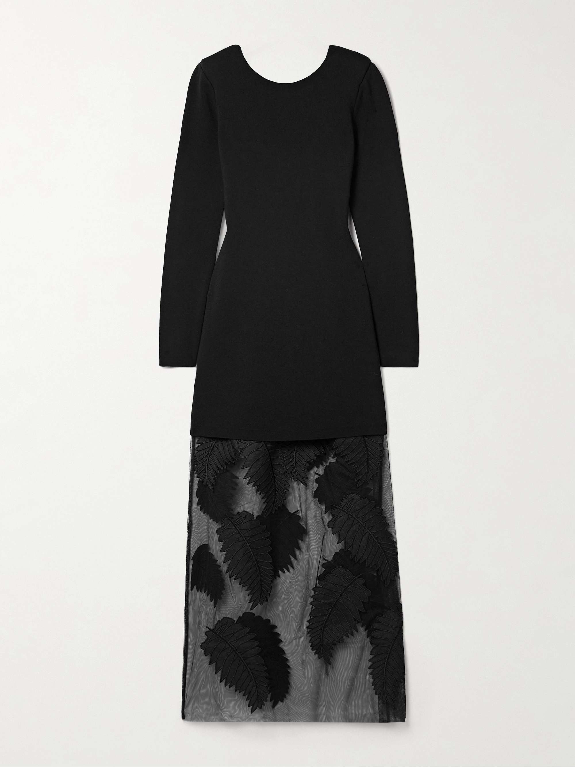 Wilder layered stretch-knit and embroidered mesh maxi dress view