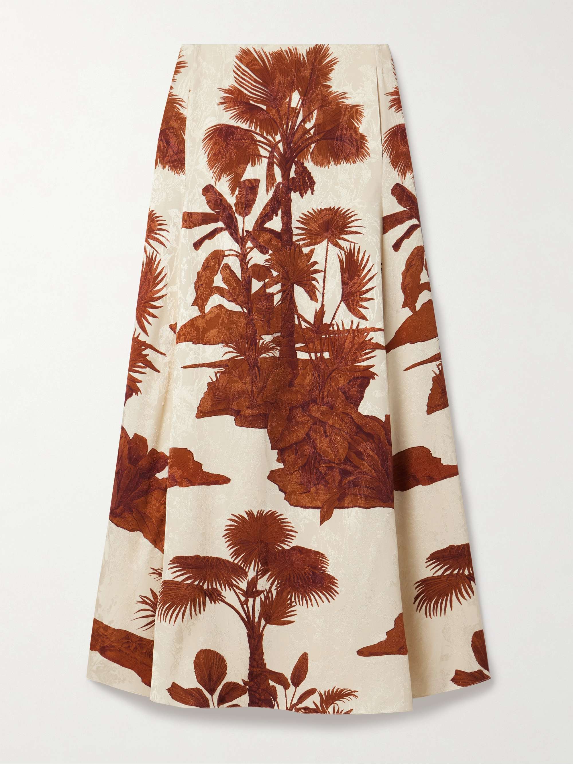 Encanto de Isla printed satin-jacquard maxi skirt view