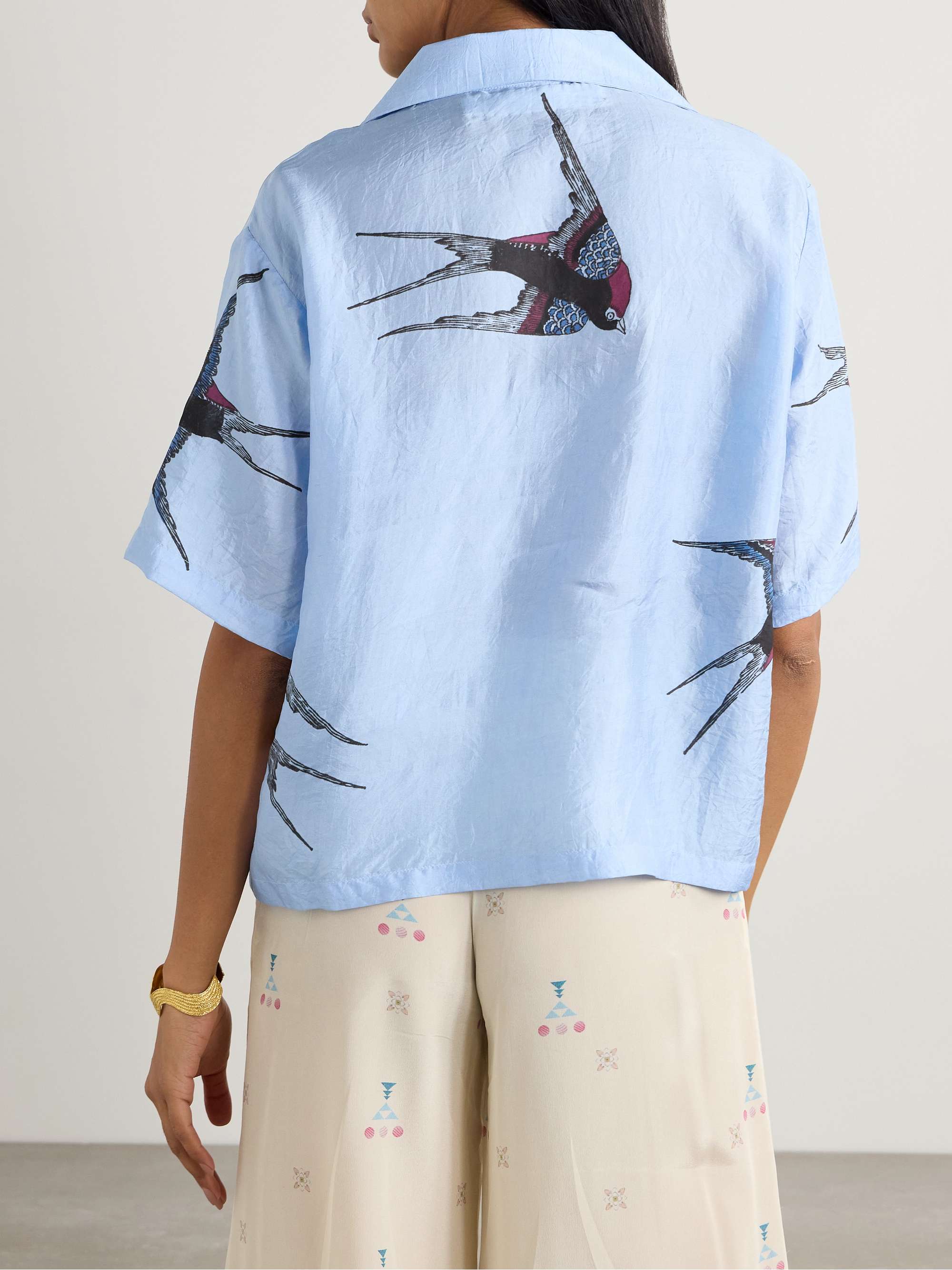 Stevie printed crinkled-silk shirt view