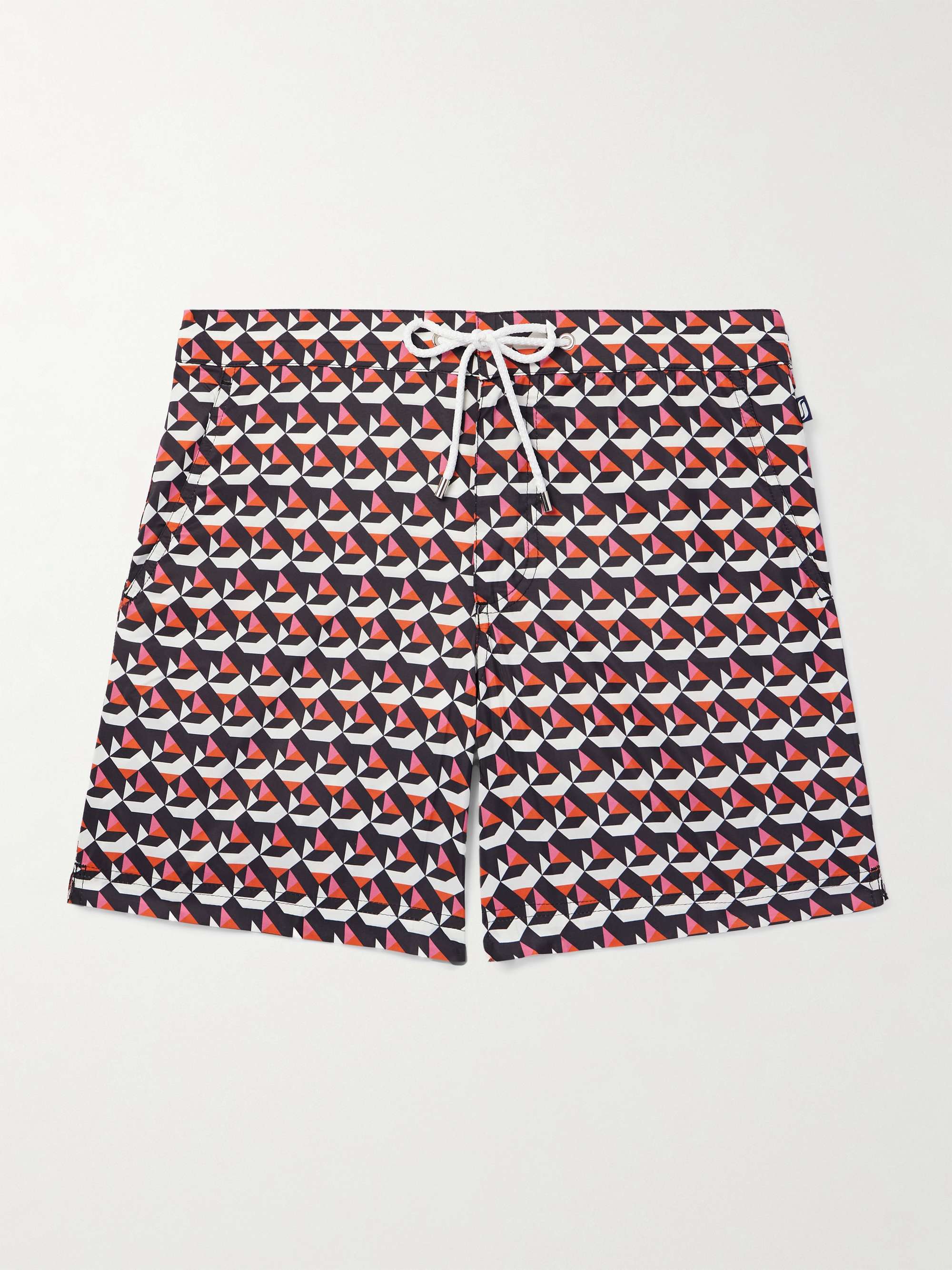 Straight-Leg Mid-Length Printed Recycled Swim Shorts view