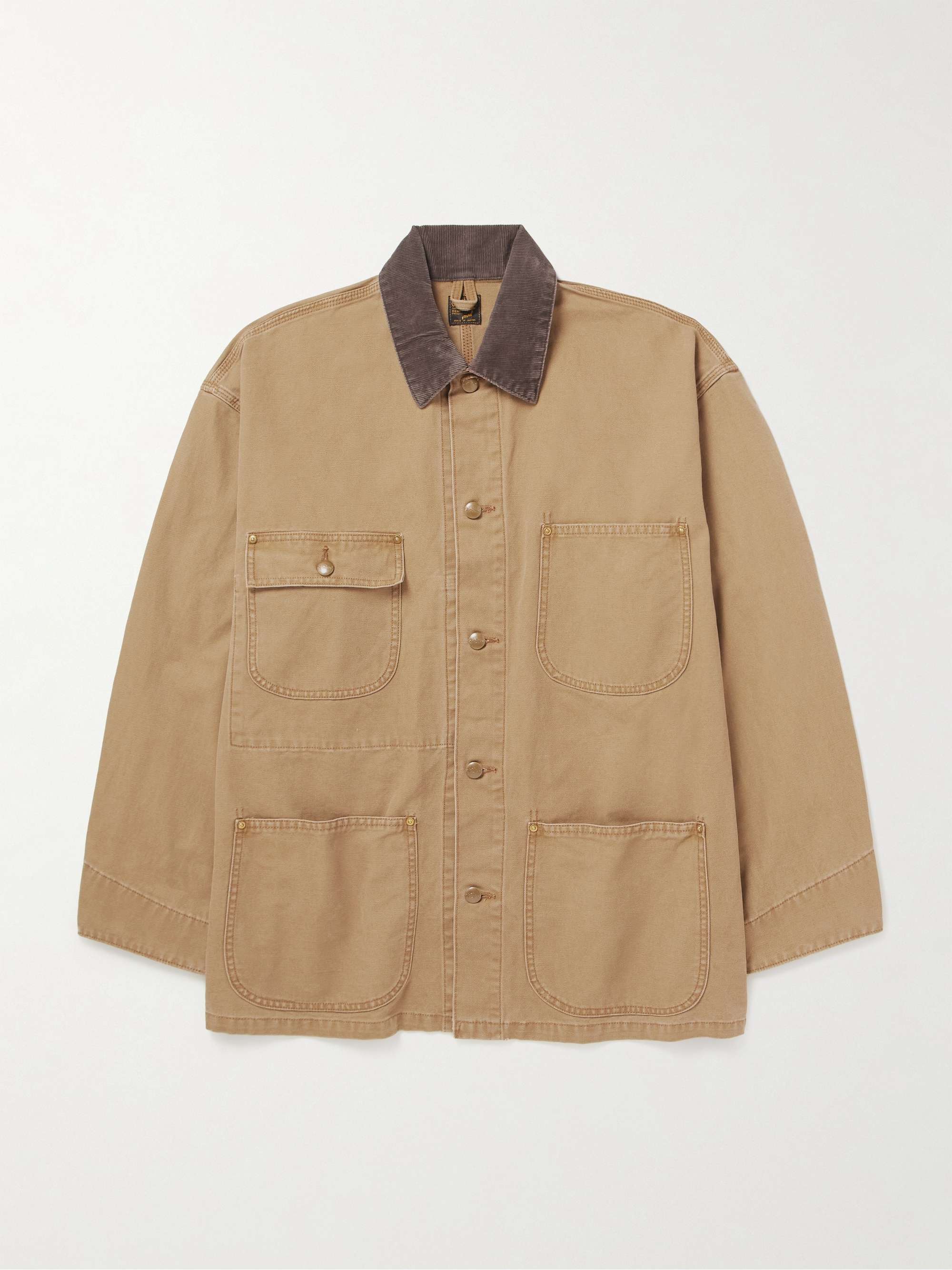 Corduroy-Trimmed Cotton-Canvas Chore Jacket view