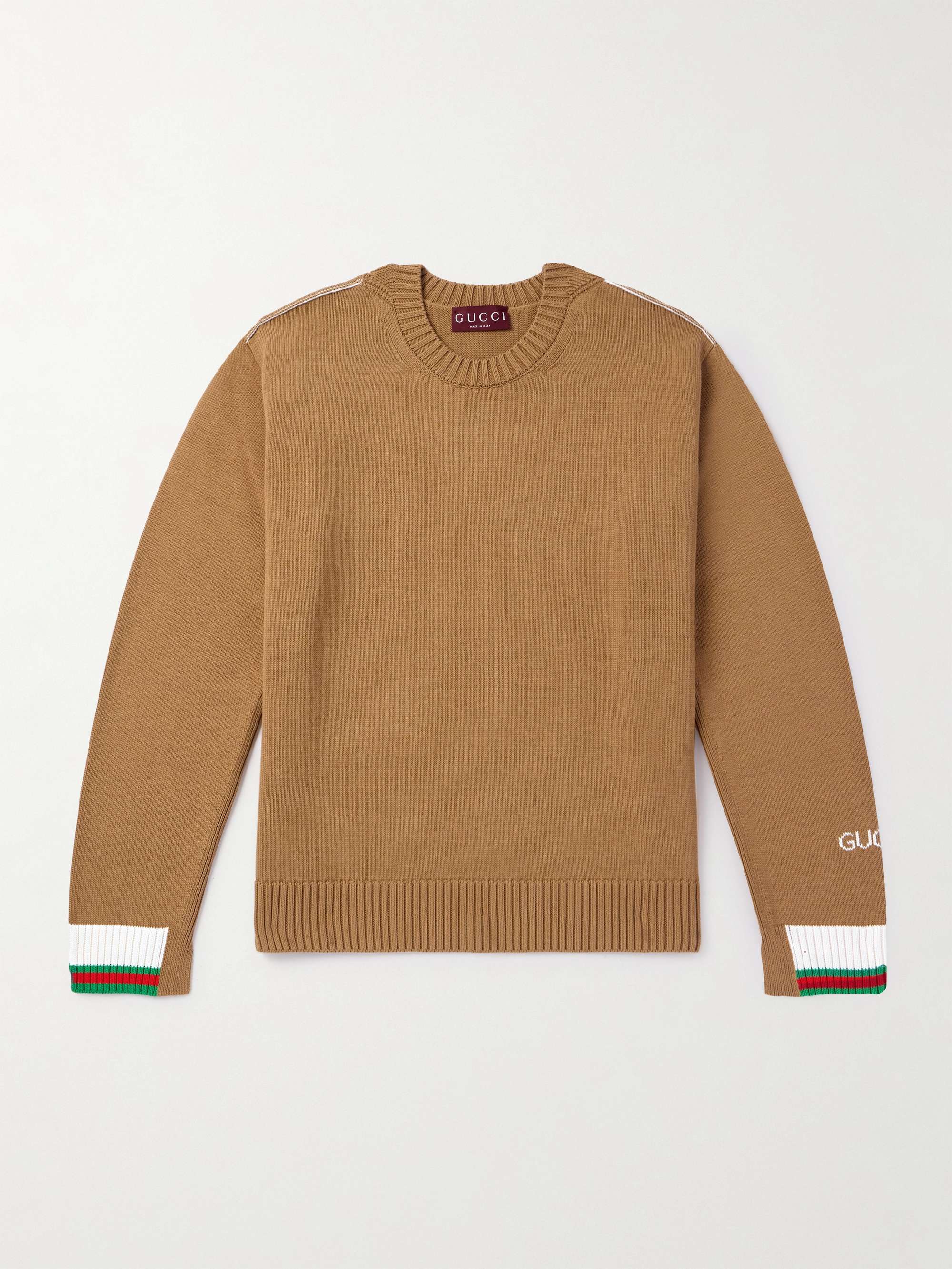 Logo-Intarsia Striped Cotton Sweater view