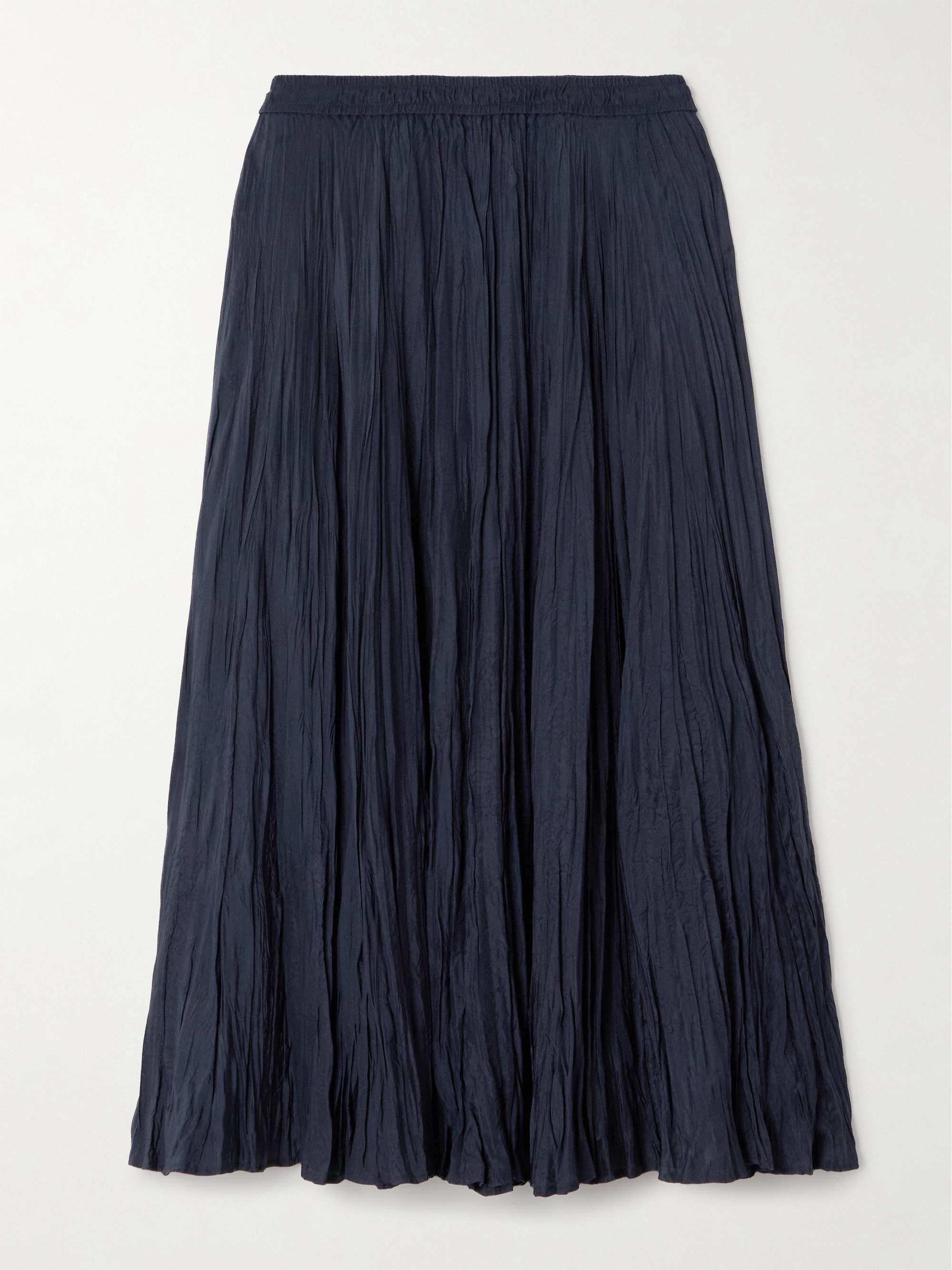 Sully crinkled silk-habotai midi skirt view