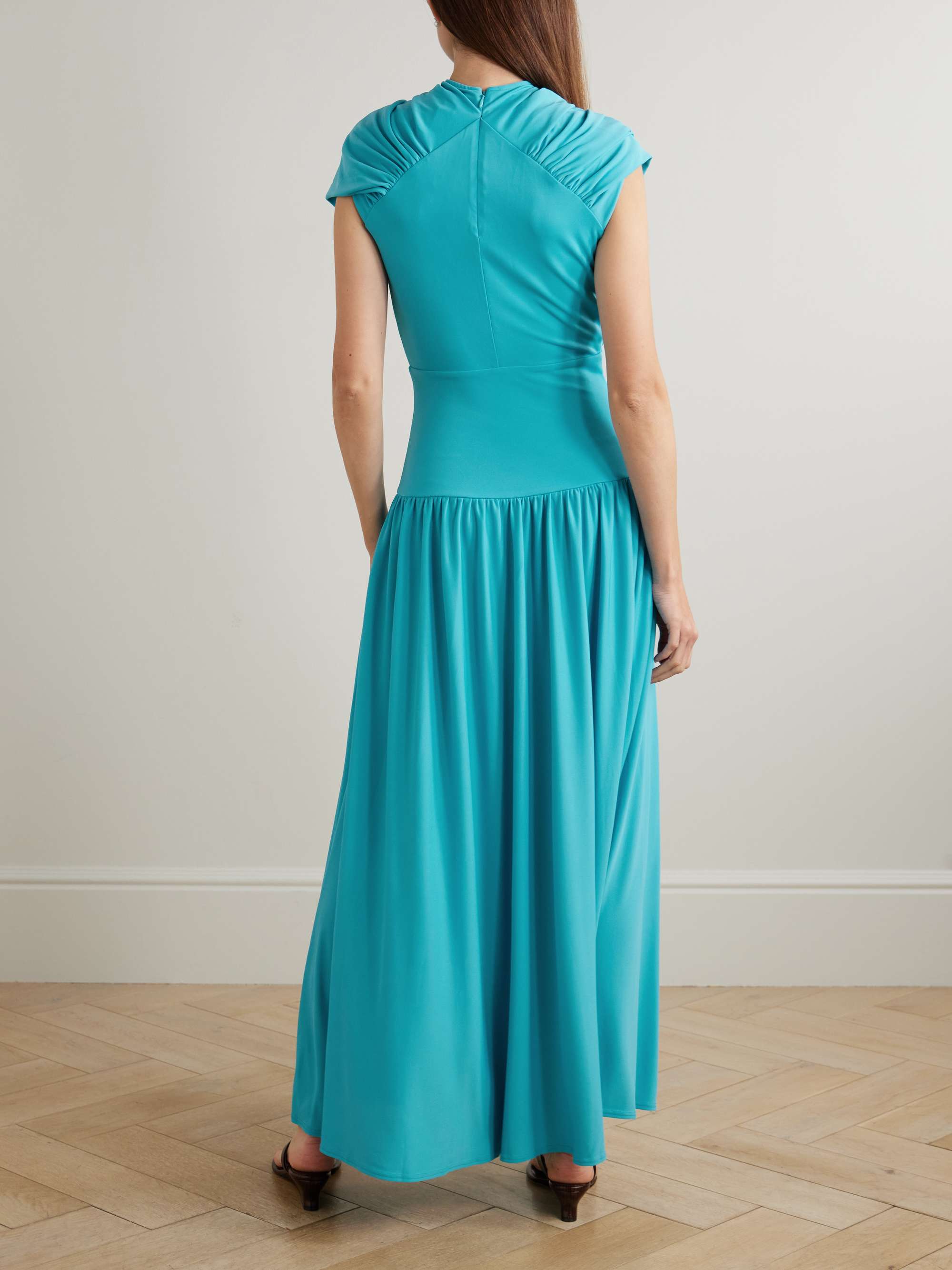 Victoria draped stretch-jersey maxi dress view