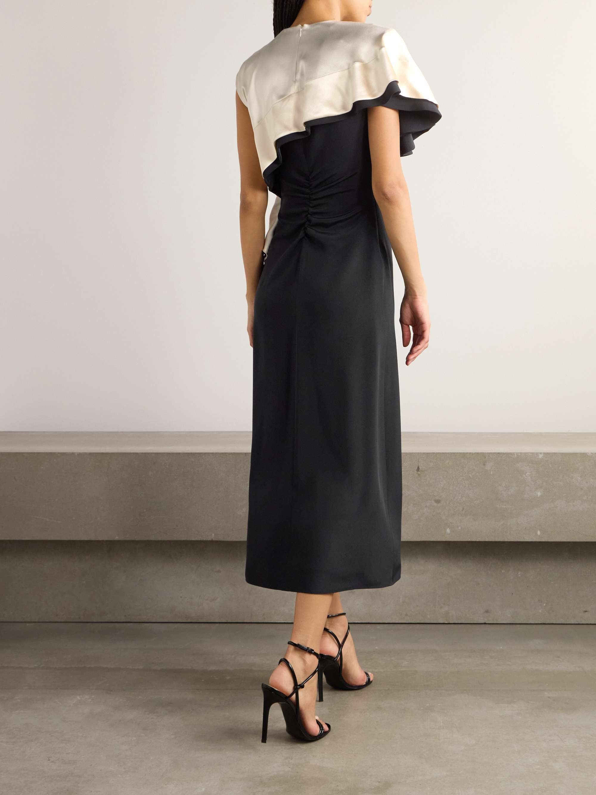 Topolino layered silk-satin midi dress view