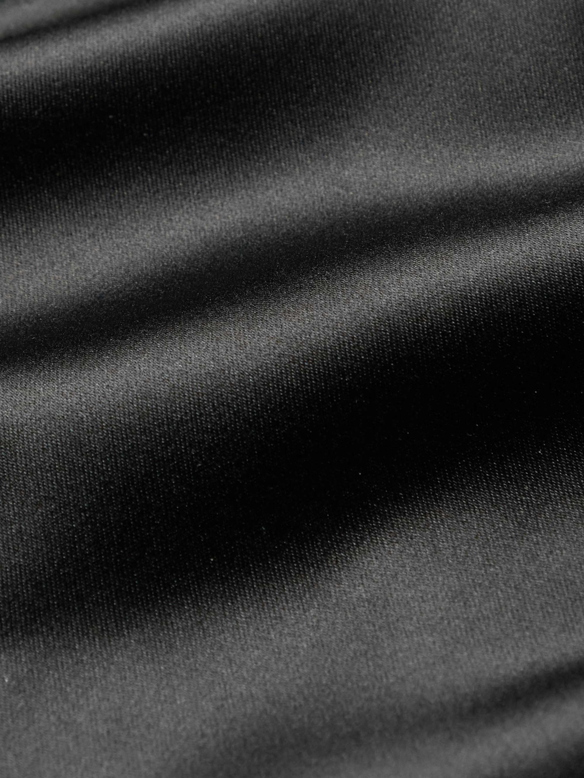 Sukajan Leather-Trimmed Satin Bomber Jacket view
