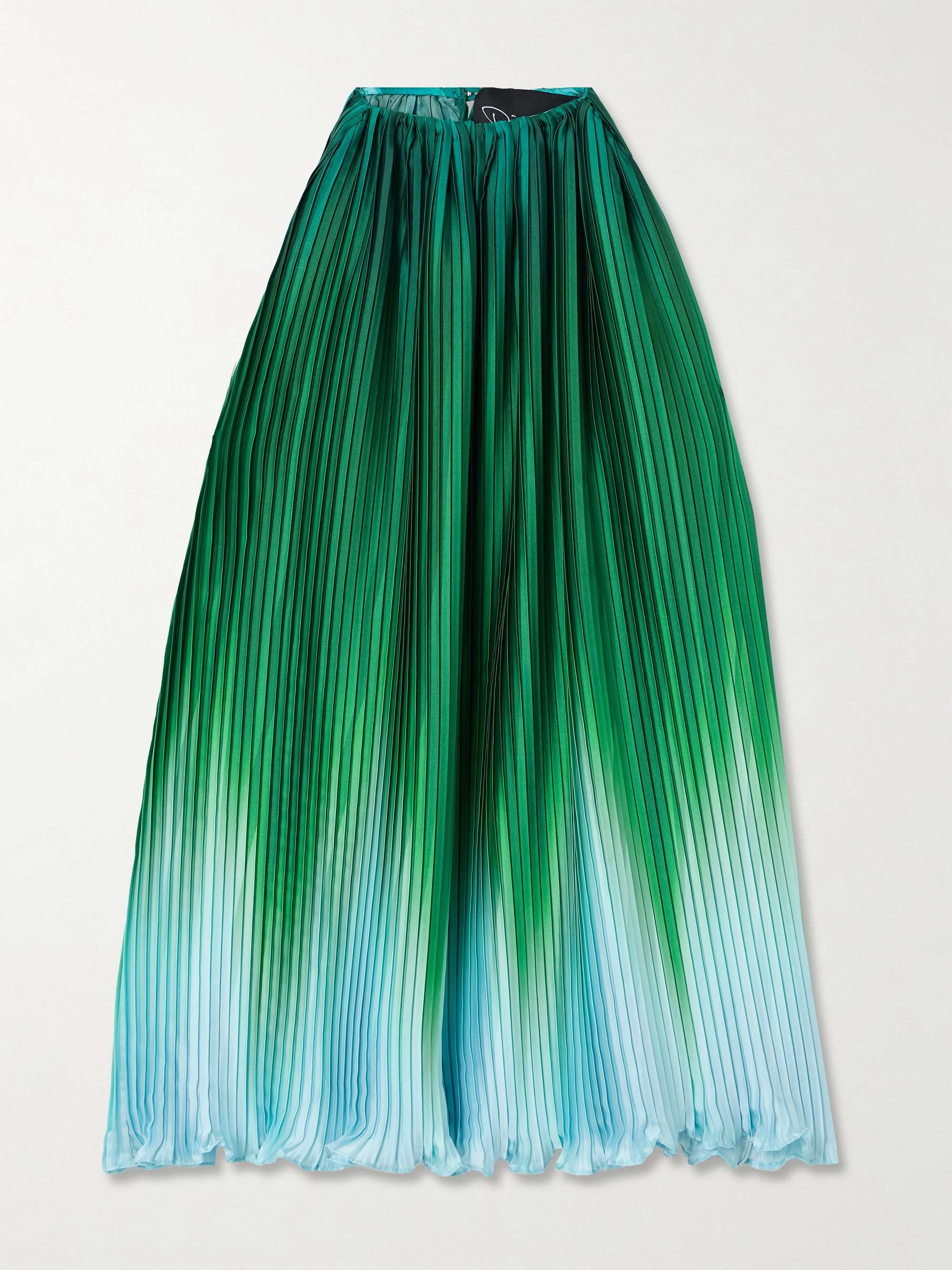 Ombré plissé-taffeta halterneck top view