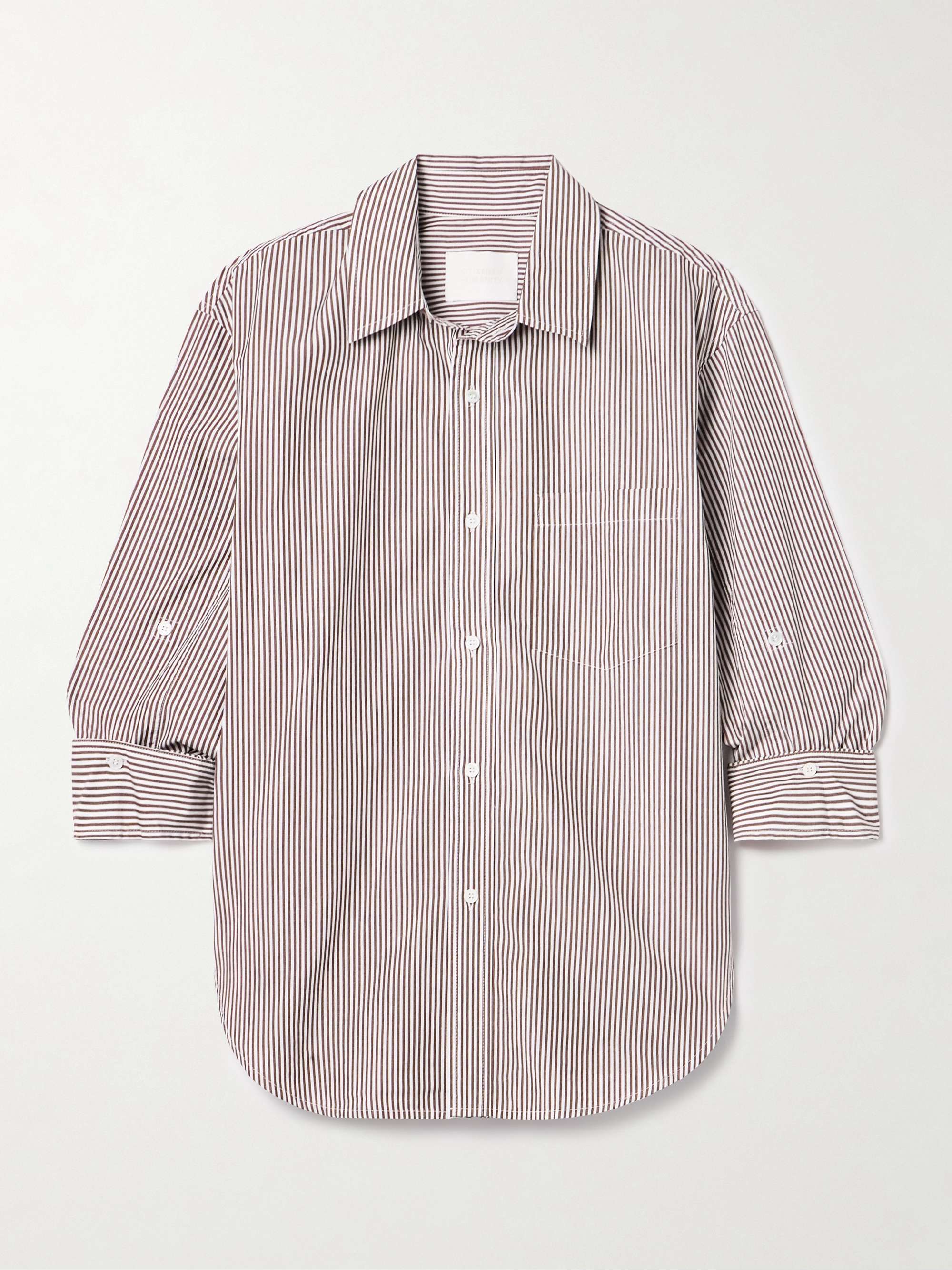 Kayla striped cotton-poplin shirt view