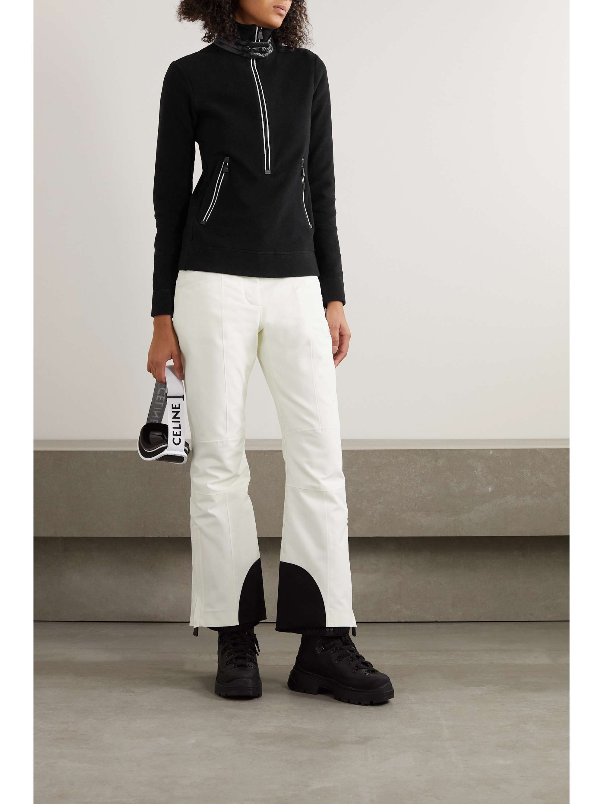 Shell-trimmed half-zip fleece jacket view