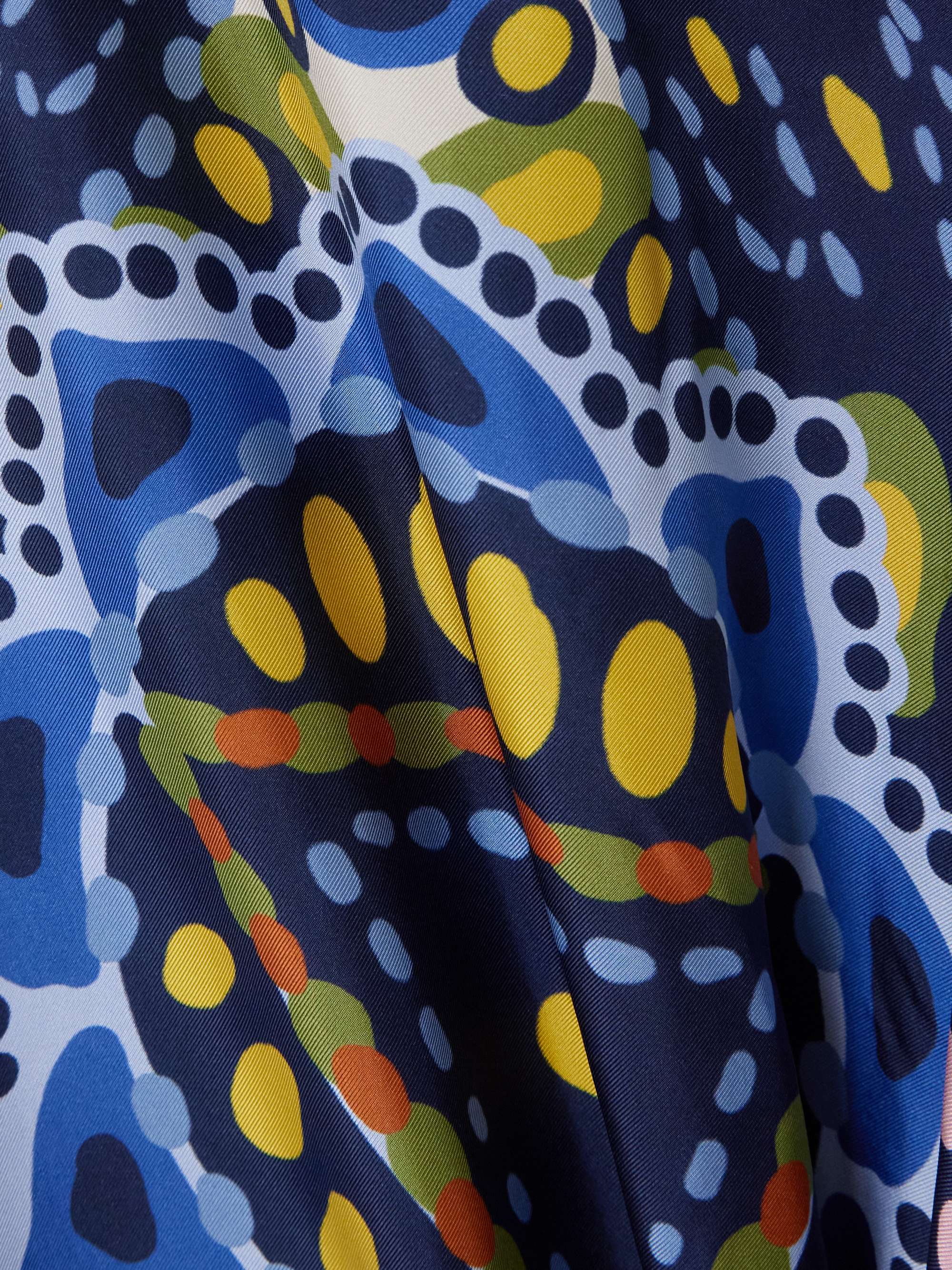 Belted printed silk-twill kaftan view
