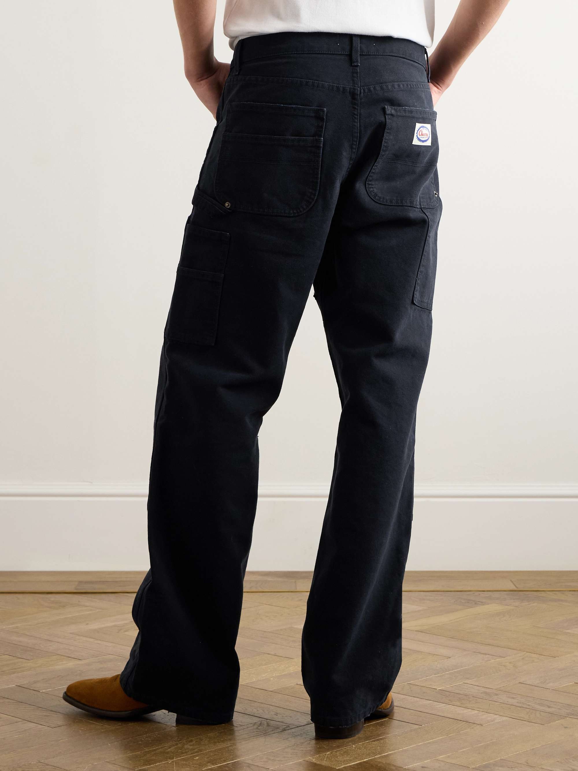 Straight-Leg Printed Cotton-Canvas Cargo Trousers view