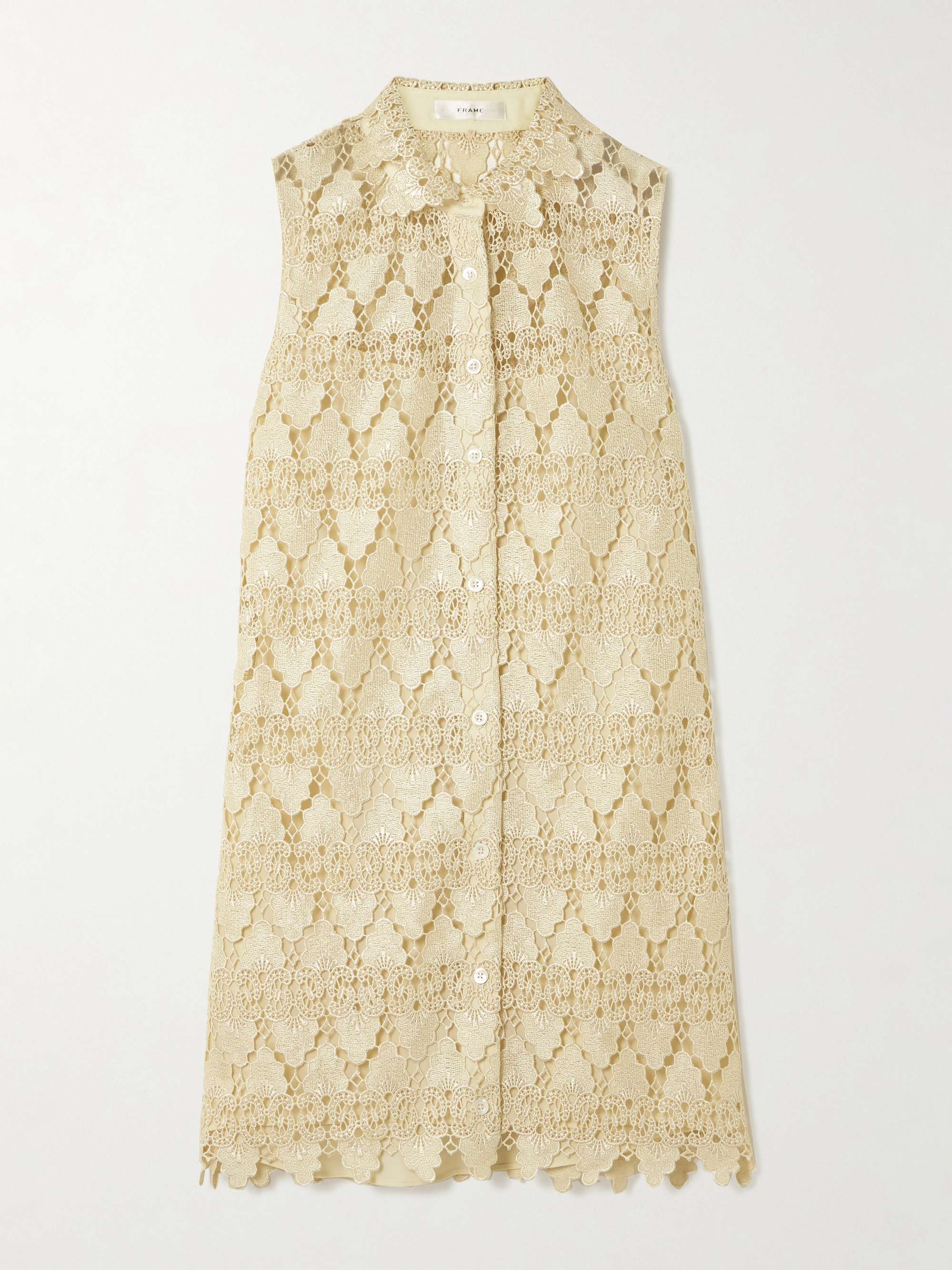 The Deco scalloped guipure lace mini shirt dress view