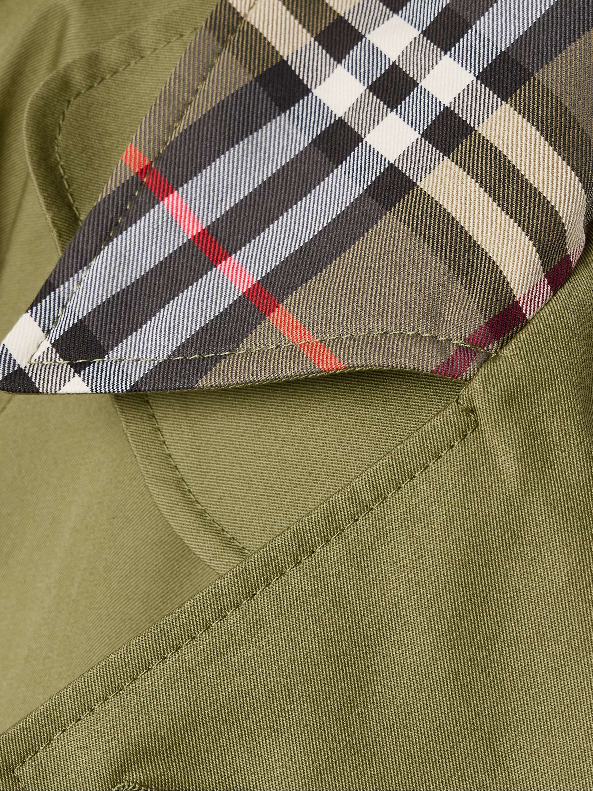 Belted double-breasted cotton-twill trench coat view
