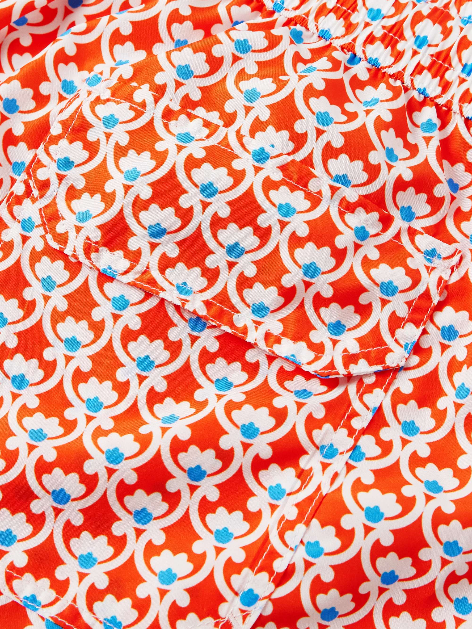 Slim-Fit Straight-Leg Mid-Length Printed Swim Shorts view
