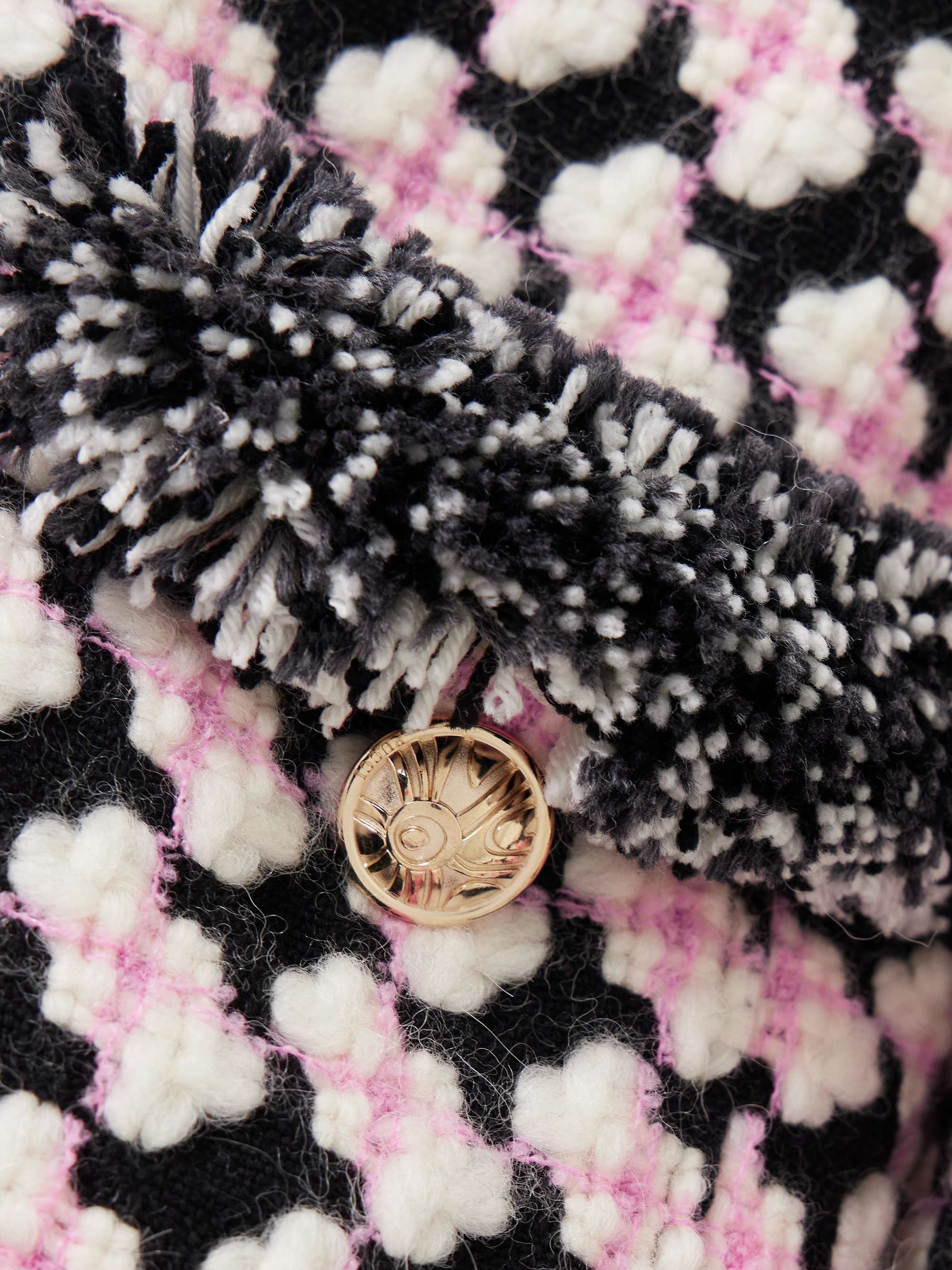 Fringed wool-blend tweed jacket view
