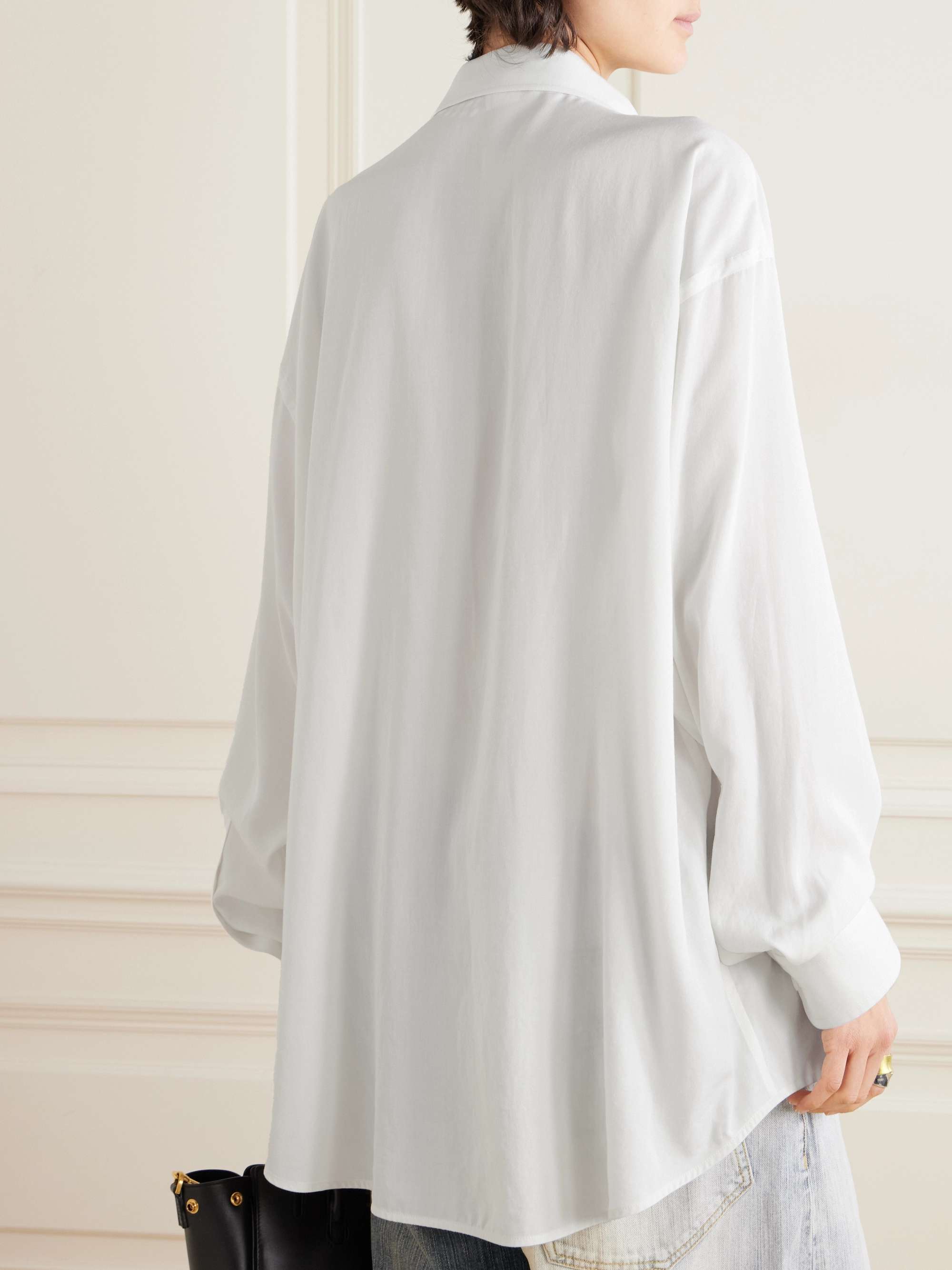 Oversized embroidered Lyocell shirt view