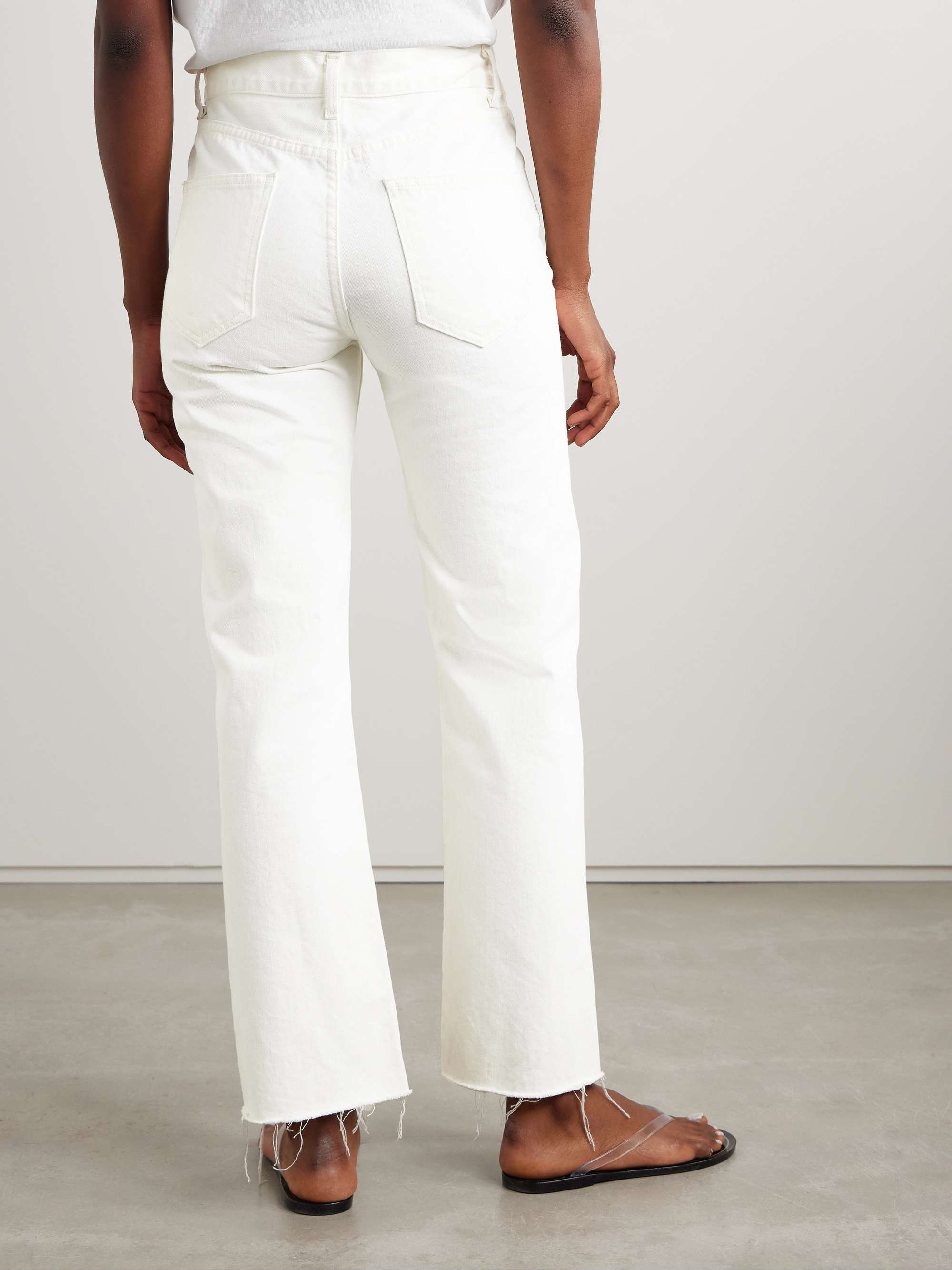 Calla frayed high-rise straight-leg jeans view