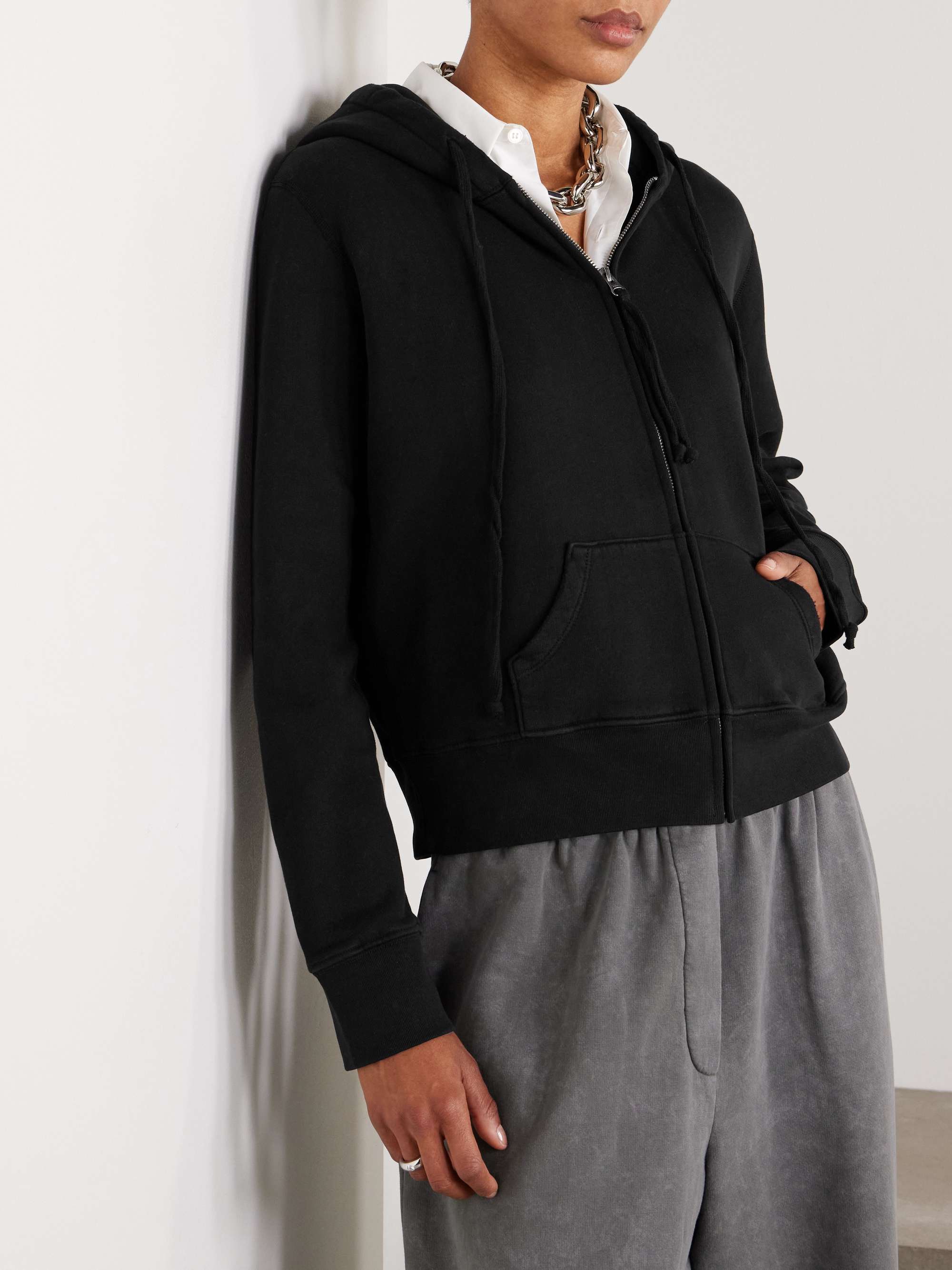 Callie cotton-jersey hoodie view
